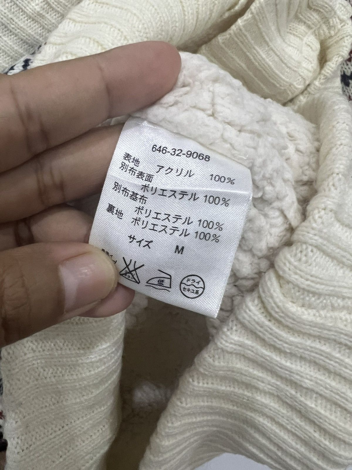 Japanese Brand COLZA Fair Isle Nordic Snowflake Button Up Sweater with Hood Size US M / EU 48-50 / 2 - 10 Thumbnail