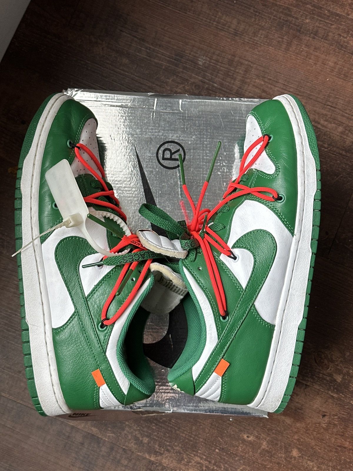 Nike × Off-White Off-White Dunks Pine Green Size US 12 / EU 45 - 16 Thumbnail