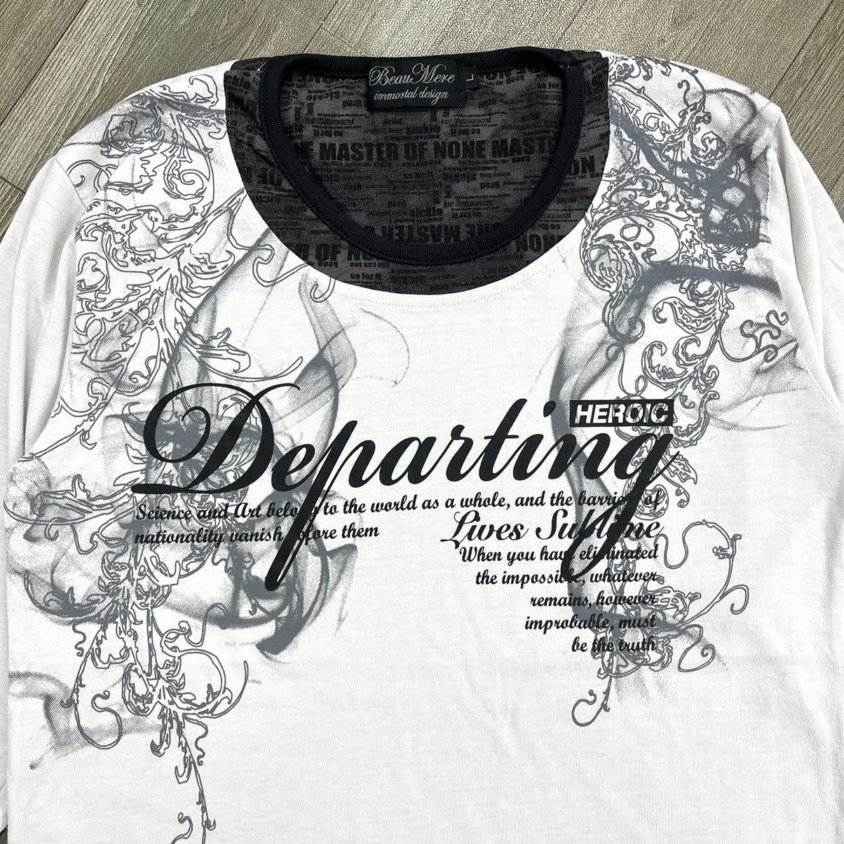 If Six Was Nine × Japanese Brand × Le Grande Bleu (L.G.B.) Y2K Beaumere Poem Skulls Punk Grunge Reglan Tee Ifsixwasnine Size US L / EU 52-54 / 3 - 2 Thumbnail