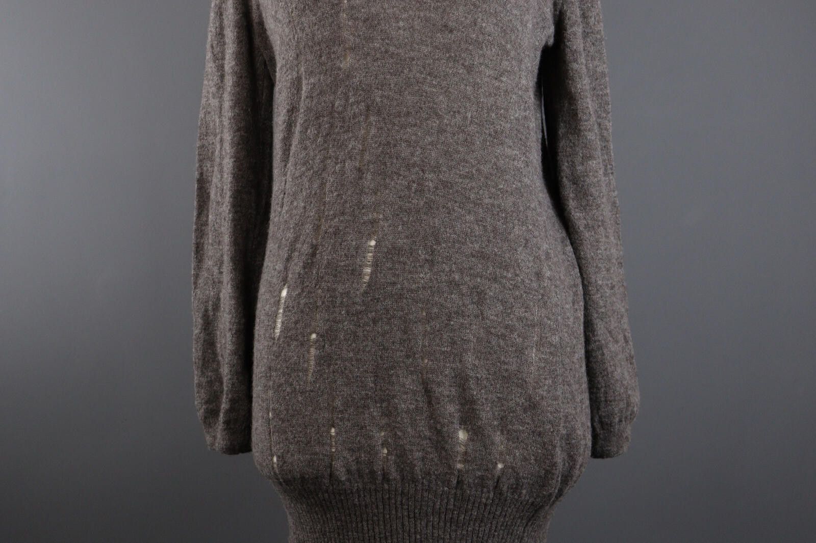 Designer Manila Grace Denim Alpaca Wool Bodycon Sweater Dress 2 Size XS / US 0-2 / IT 36-38 - 3 Thumbnail