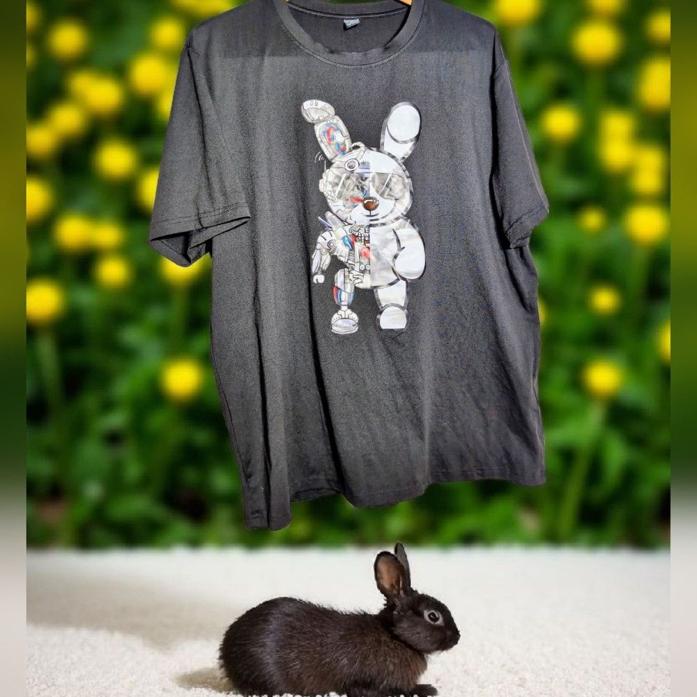 Shein Robot Rabbit XXL Graphic T-shirt By Manfinity Size US XXL / EU 58 / 5 - 1 Thumbnail
