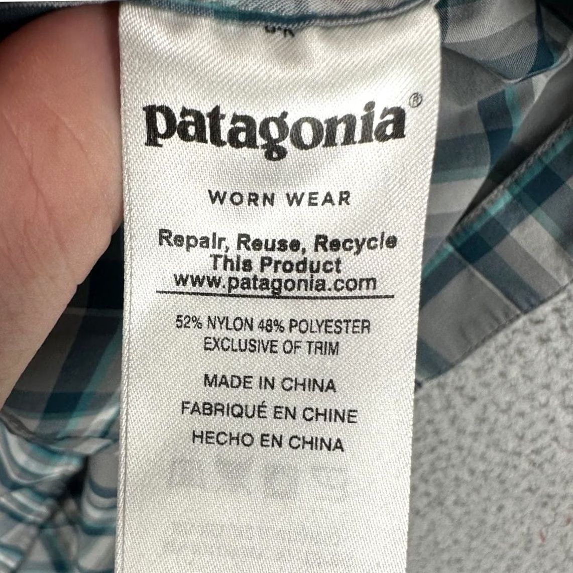 Patagonia Patagonia Shirt Mens Large Teal Grey Plaid Button Up Short Sleeve Pockets Outdoor Size US L / EU 52-54 / 3 - 5 Thumbnail