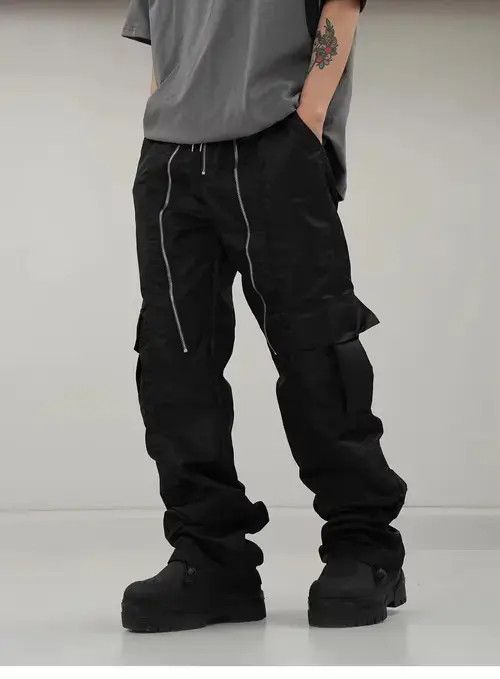 Briselblack utility pleated zipper punk cargo pants Size US 32 / EU 48 - 3 Thumbnail