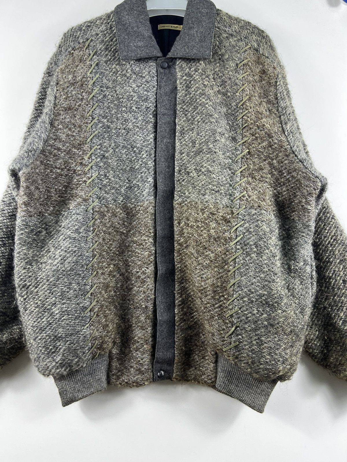 Homespun Knitwear 🔥 Sam Austin Naigai two tone Mohair knit Bomber jacket - L Size US L / EU 52-54 / 3 - 4 Thumbnail