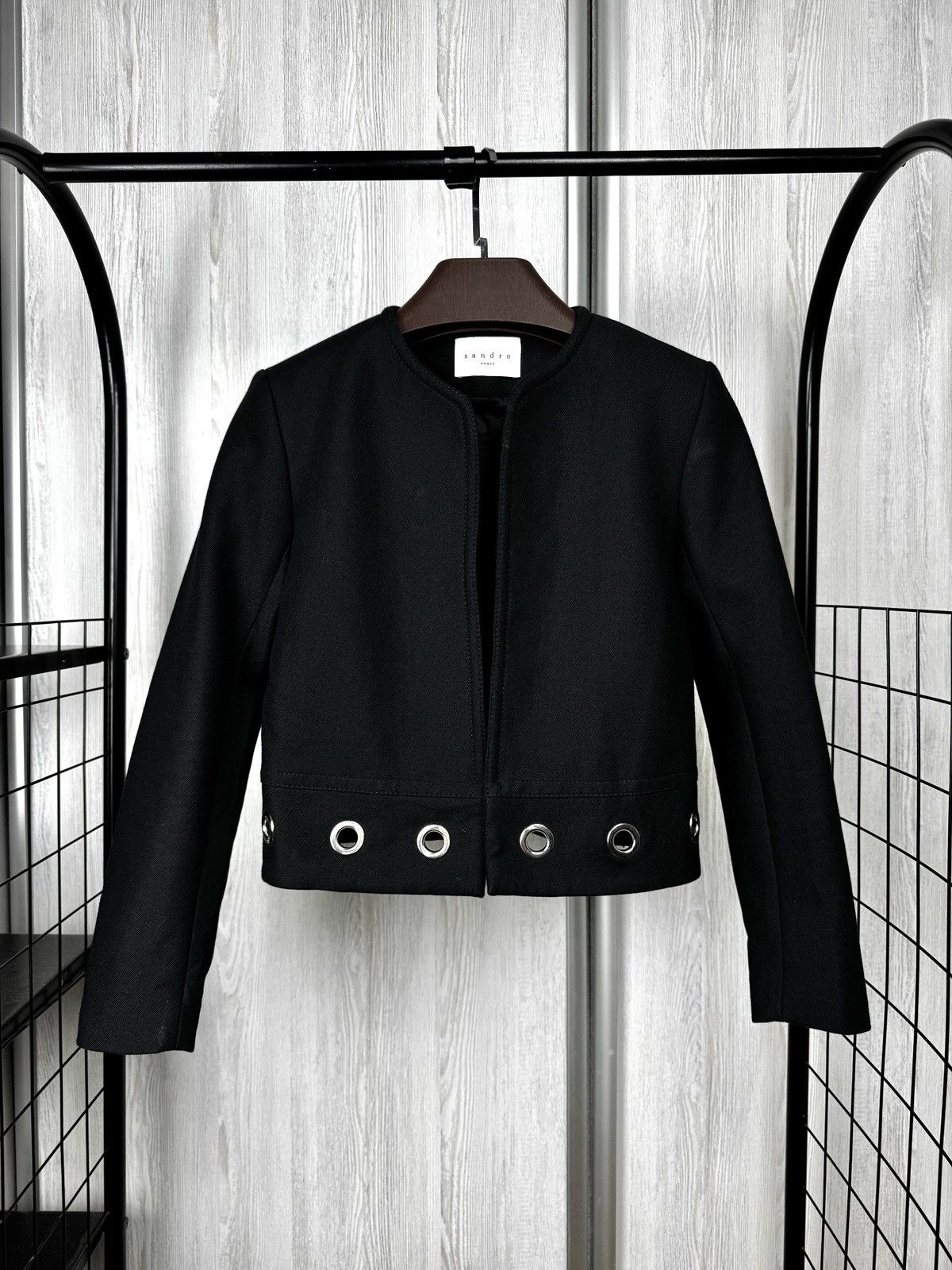 Sandro Sandro Paris black cotton spring summer 2020 blazer jacket Size XS / US 0-2 / IT 36-38 - 1 Thumbnail