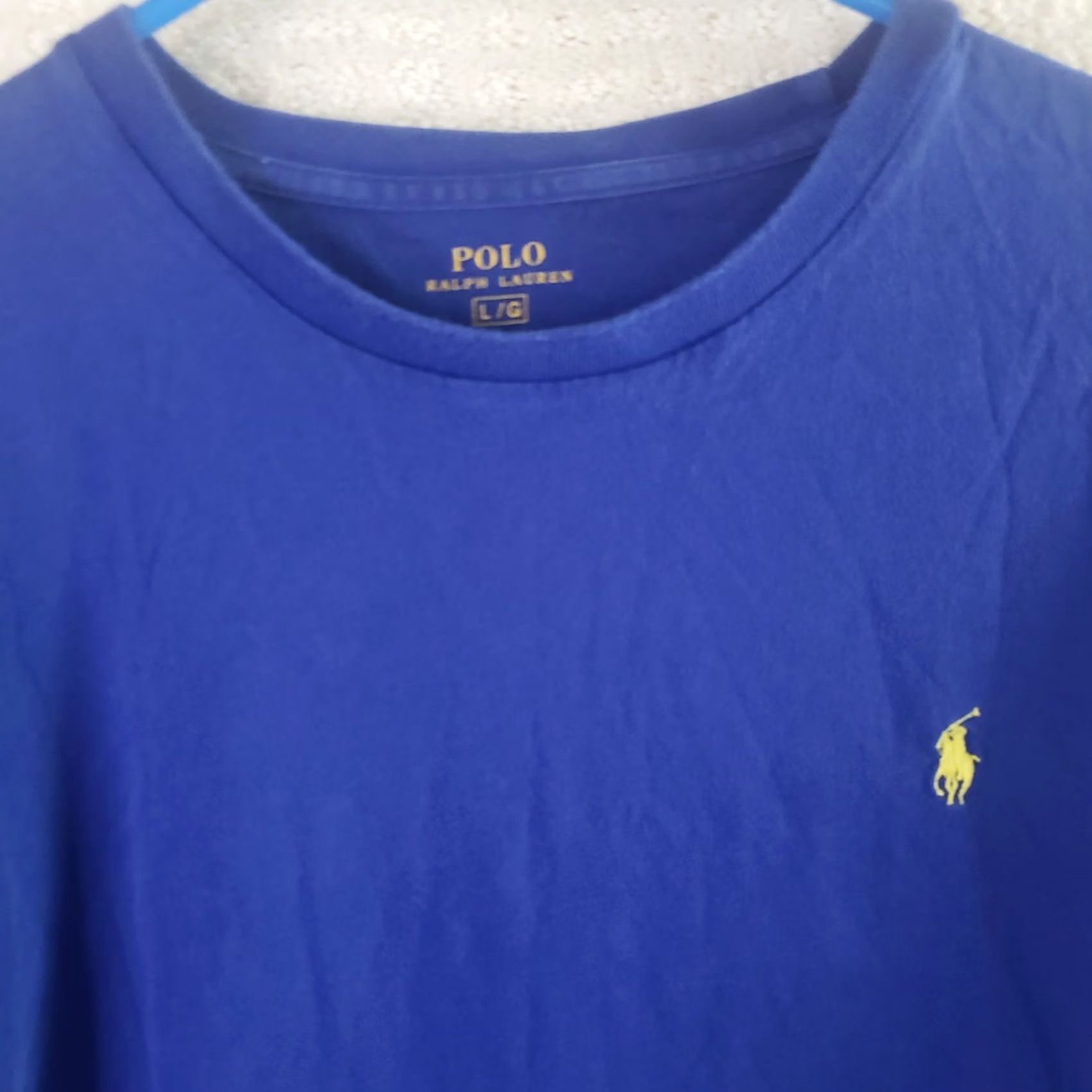 Polo Ralph Lauren Polo Ralph Lauren Shirt Mens L Blue Short Sleeve Logo Crew Neck Classic Fit Size US L / EU 52-54 / 3 - 3 Thumbnail