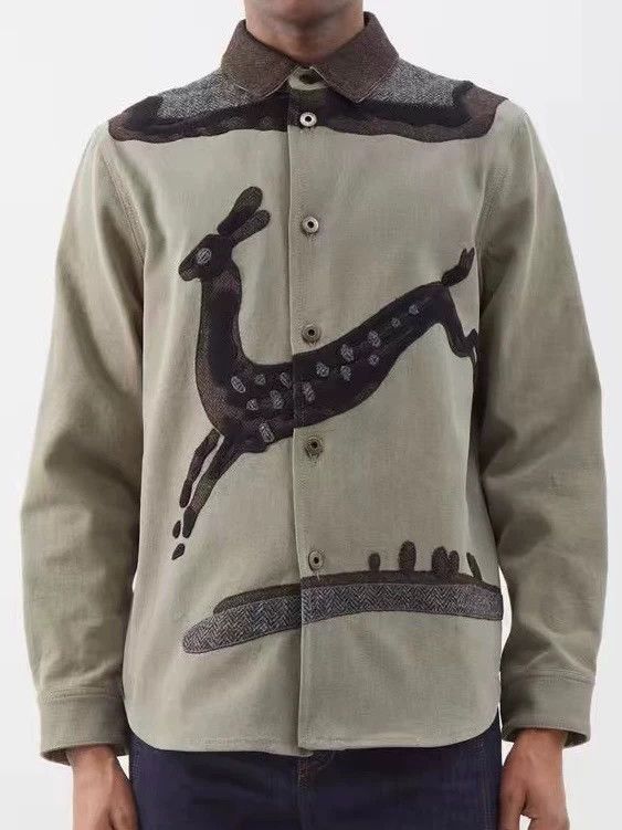 Loewe Loewe Little Deer embroidery patchwork denim coat Size US L / EU 52-54 / 3 - 4 Thumbnail
