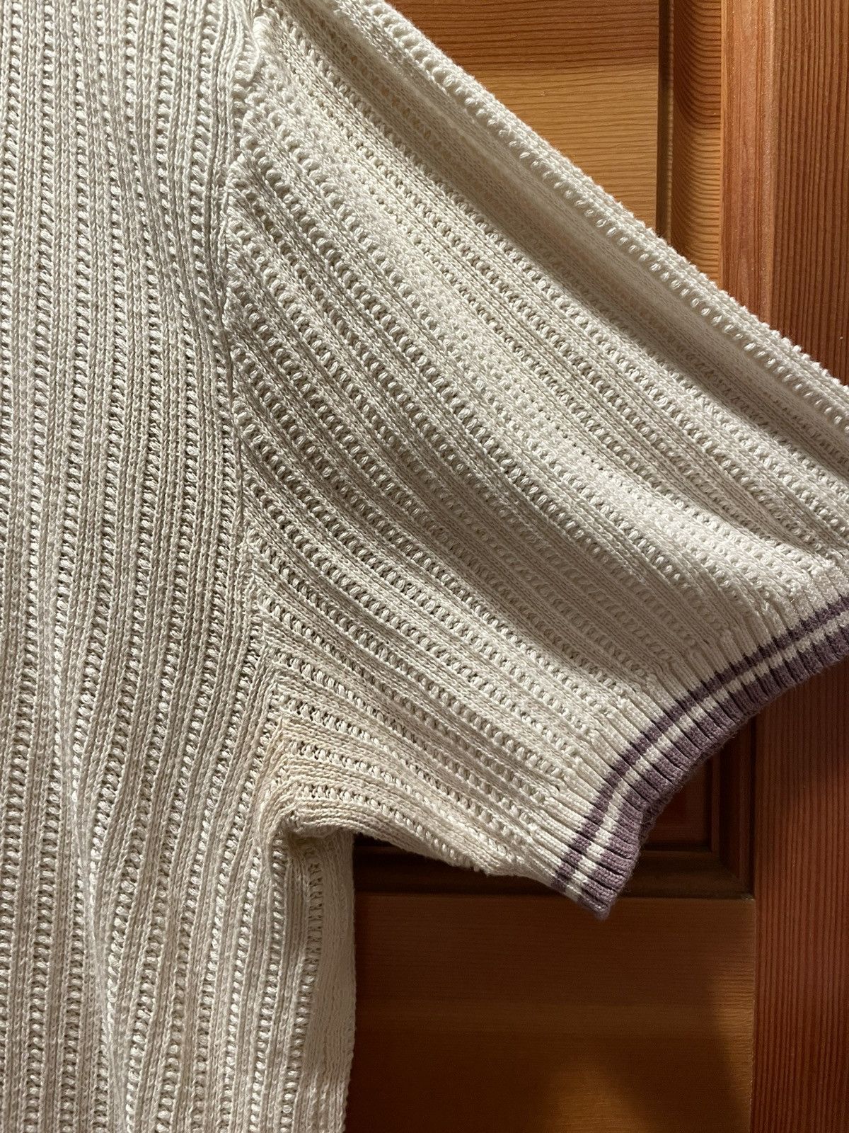 Standard Cloth × Urban Outfitters Urban Outfitters Stitch Knit Shirt, White/Purple Size US M / EU 48-50 / 2 - 5 Thumbnail