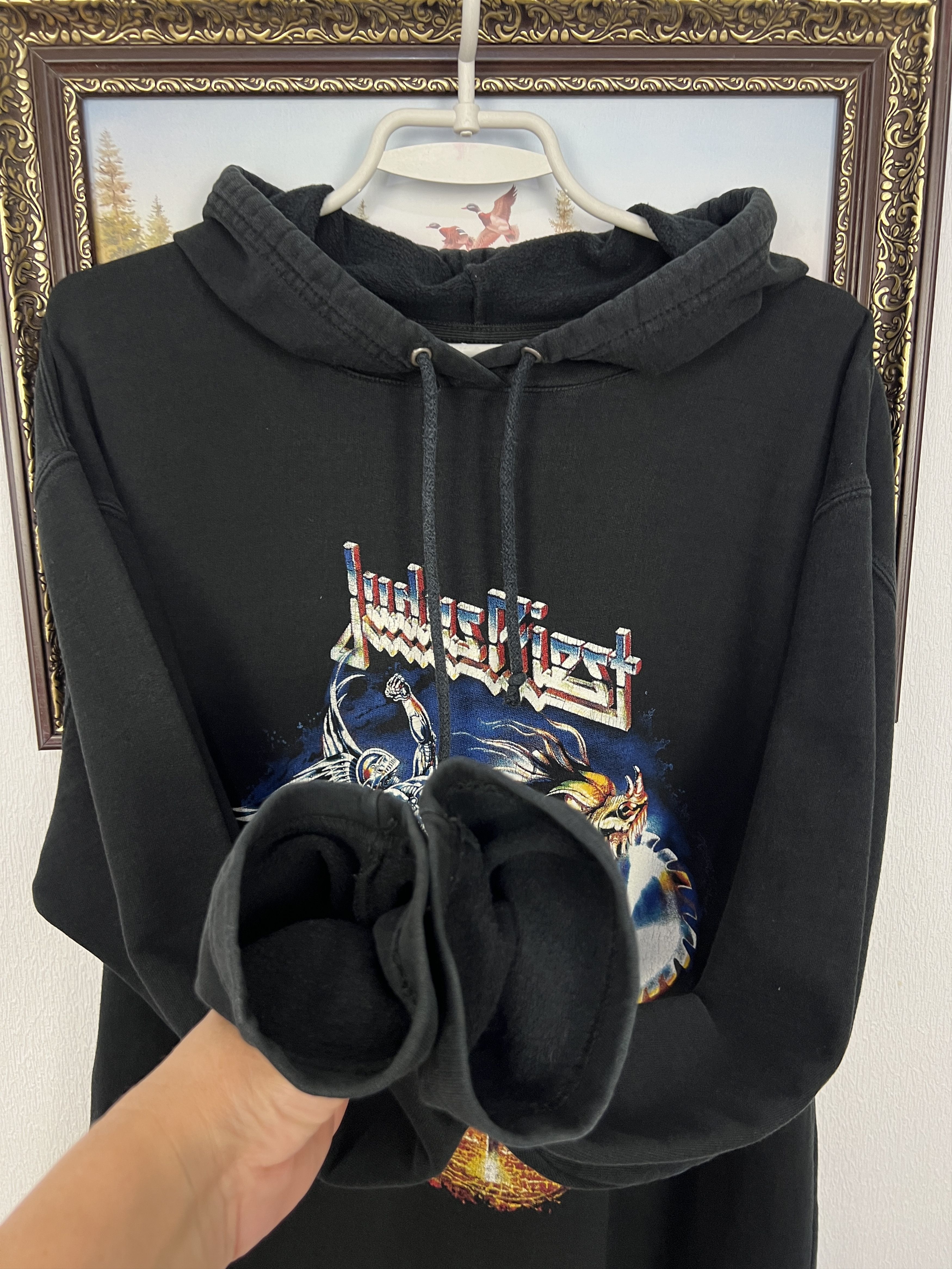 Vintage Vintage Judas Priest Over Print Band Black Hoodie Jacket Size US L / EU 52-54 / 3 - 5 Thumbnail