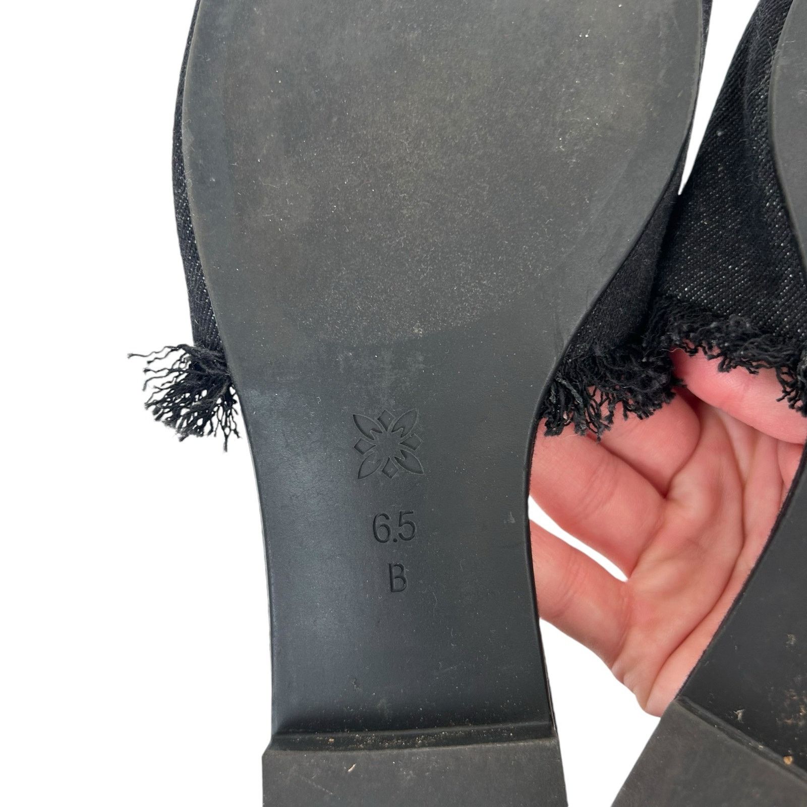 Other BCBGeneration Black Cherry Beaded Denim Fringe Slides Sz 6.5 Size US 6.5 / IT 36.5 - 4 Thumbnail