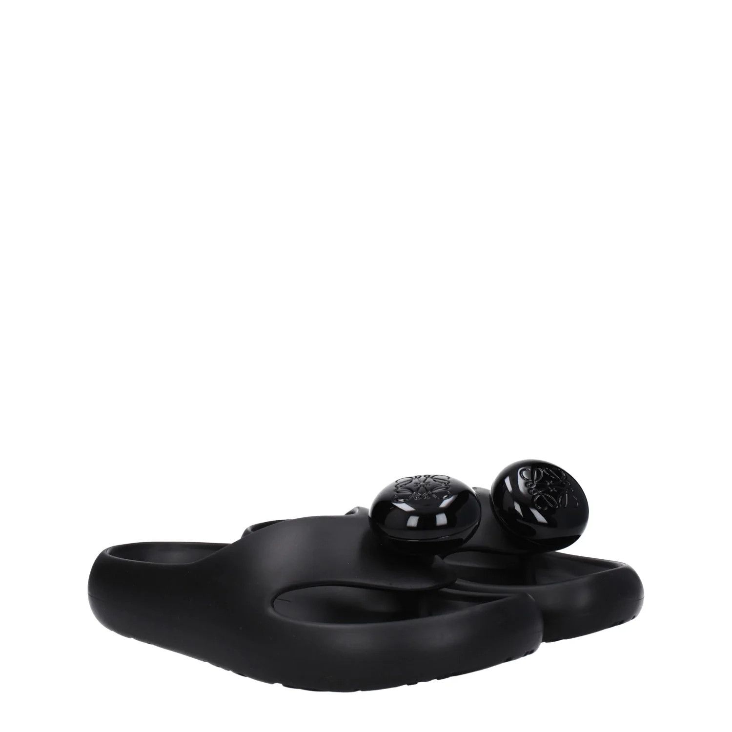 Loewe ob1o1e1124 Rubber Flip Flops in Black Size US 5 / IT 35 - 2 Thumbnail