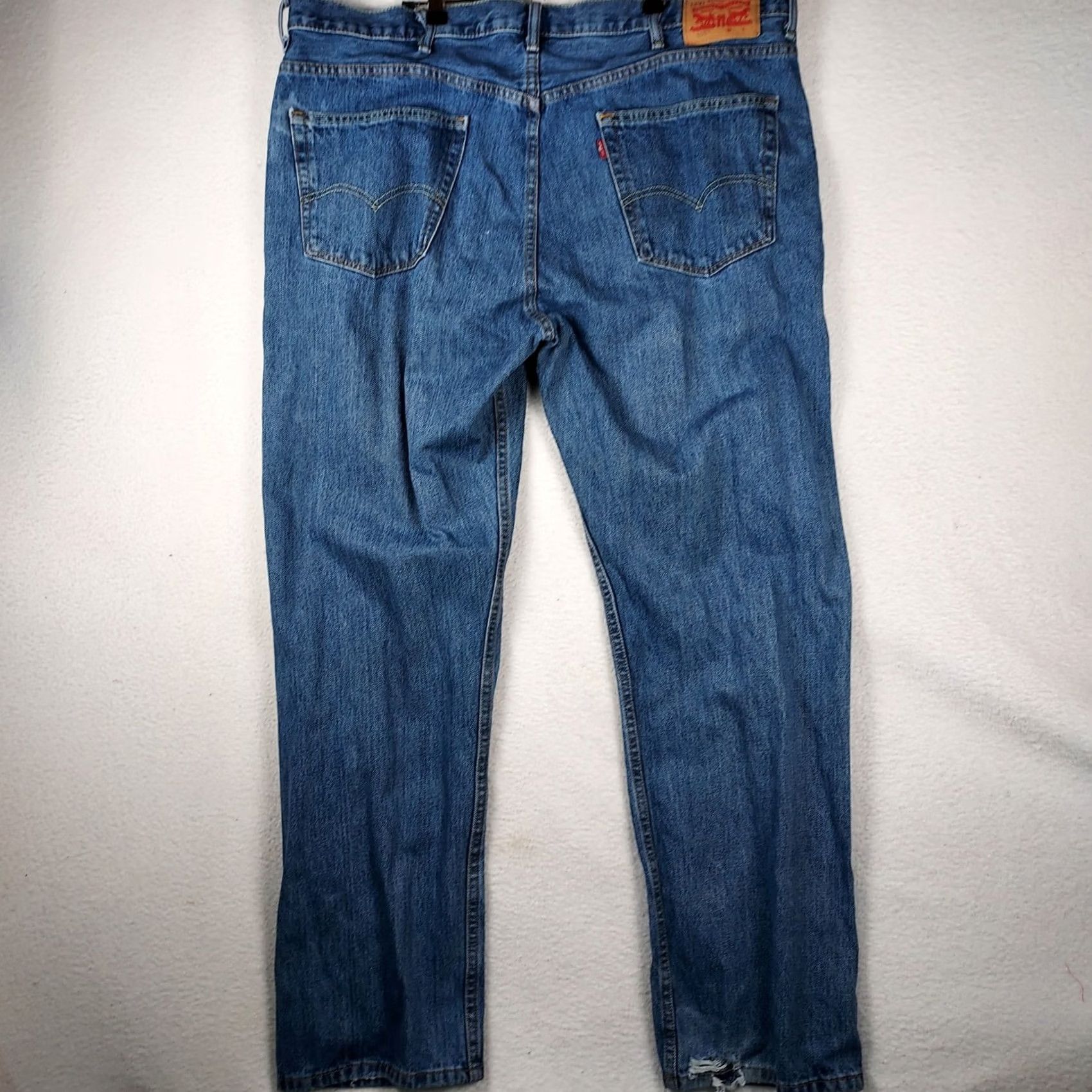 Levi's Levi's 505 Jeans Mens 44x34 Light Wash Straight Regular Fit Denim Pants Size US 44 / EU 60 - 2 Thumbnail