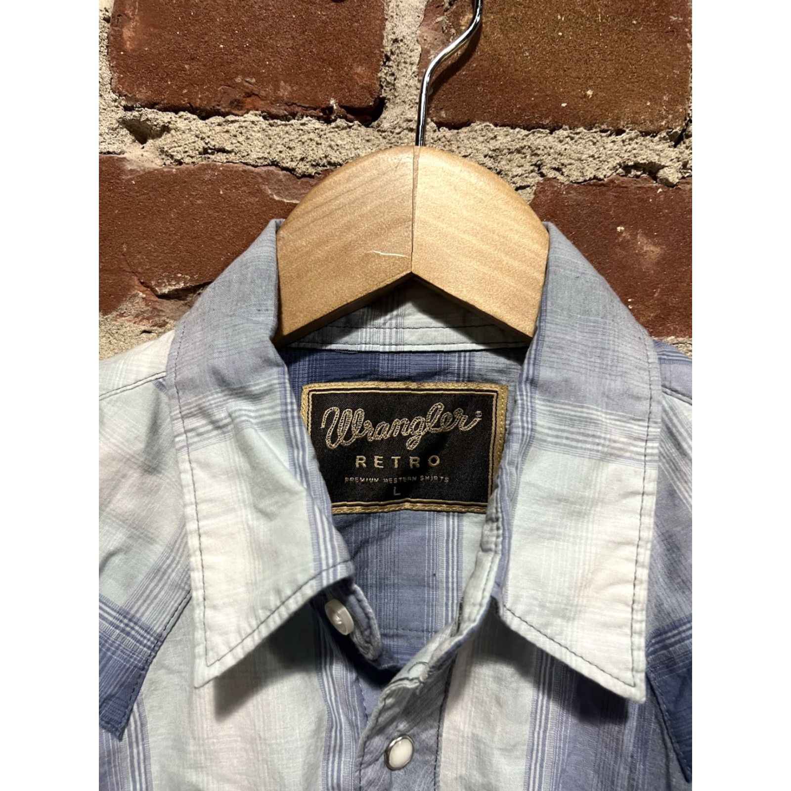 Wrangler VINTAGE Wrangler Womens Blue Plaid Long Sleeve Snap Up Flannel Size Large Size L / US 10 / IT 46 - 3 Thumbnail