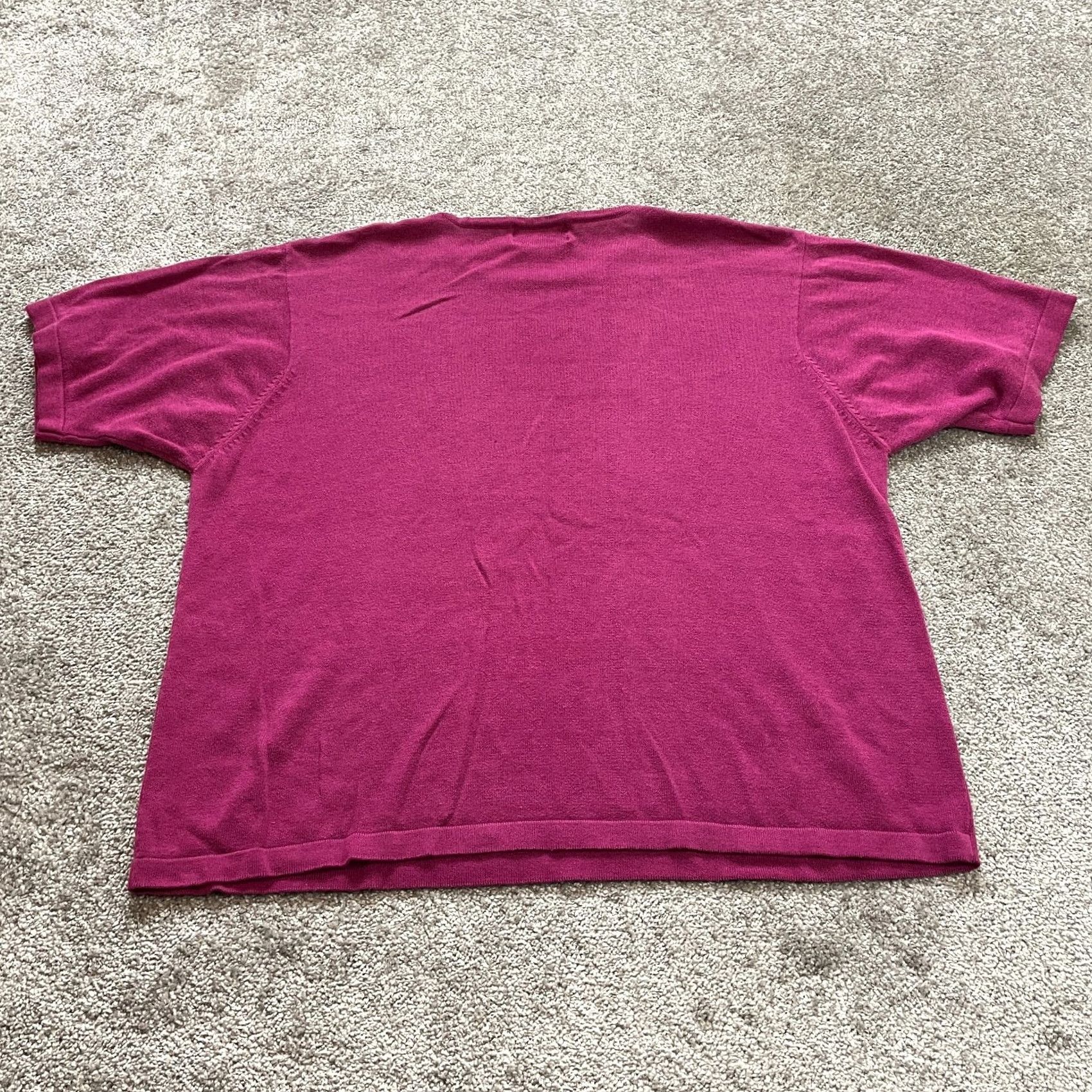 Vintage VINTAGE Liz Baker Sweater Womens 2X Purple Short Sleeve Pullover Crew Neck Knit Beaded Button Casual Womens Sweater Size XXL / US 16-18 / IT 52-54 - 8 Thumbnail