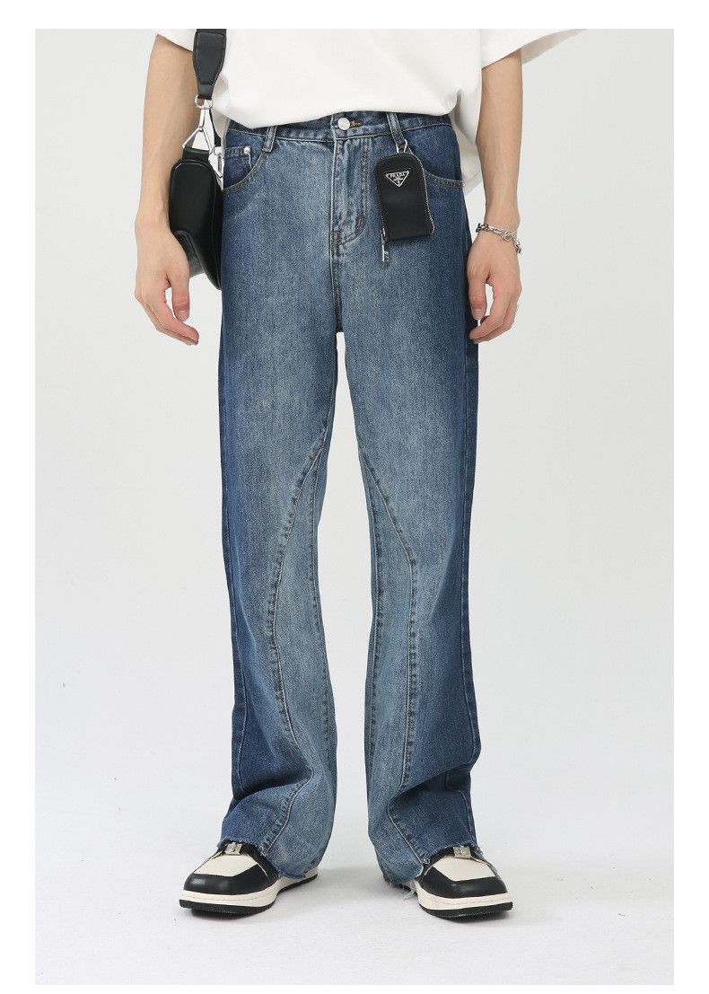 Japanese Brand × Jean Japanese gradient straight-leg casual flared raw-edge jeans Size US 33 - 2 Thumbnail