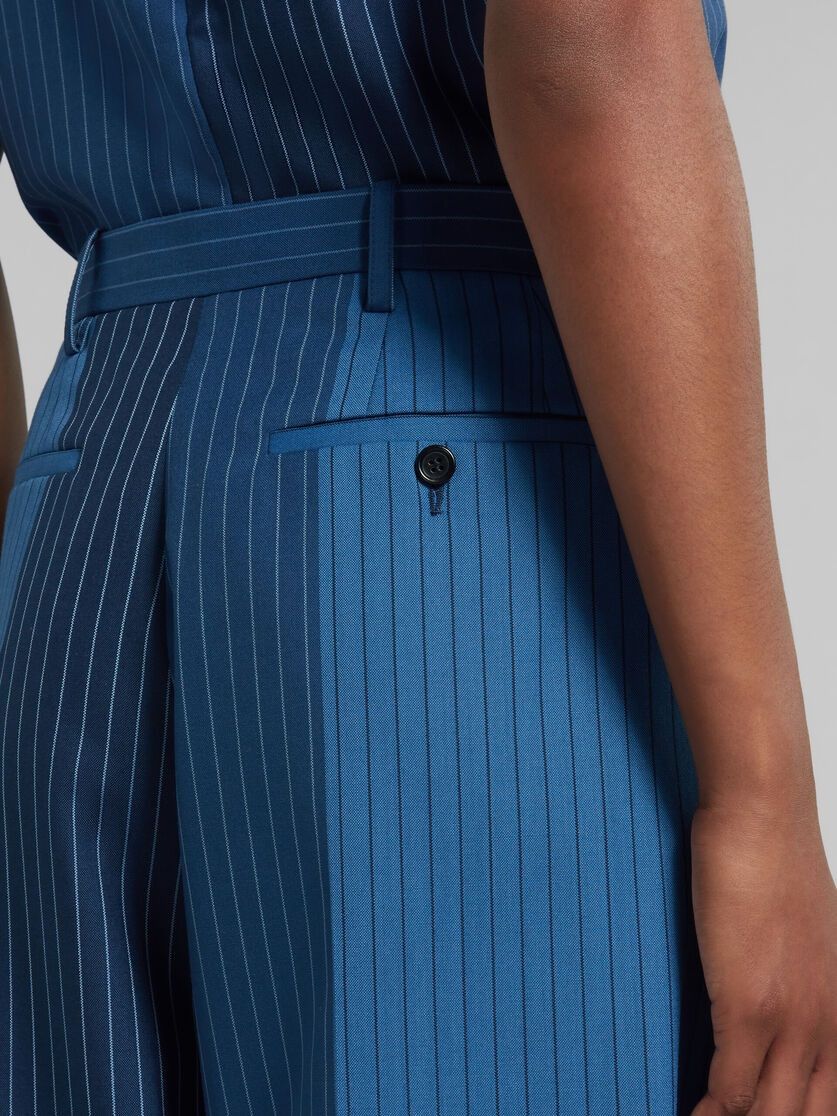 Marni o1f1d3z0525 Dégradé Pinstripe Wool Trouser in Blue Size 28" / US 6 / IT 42 - 5 Thumbnail