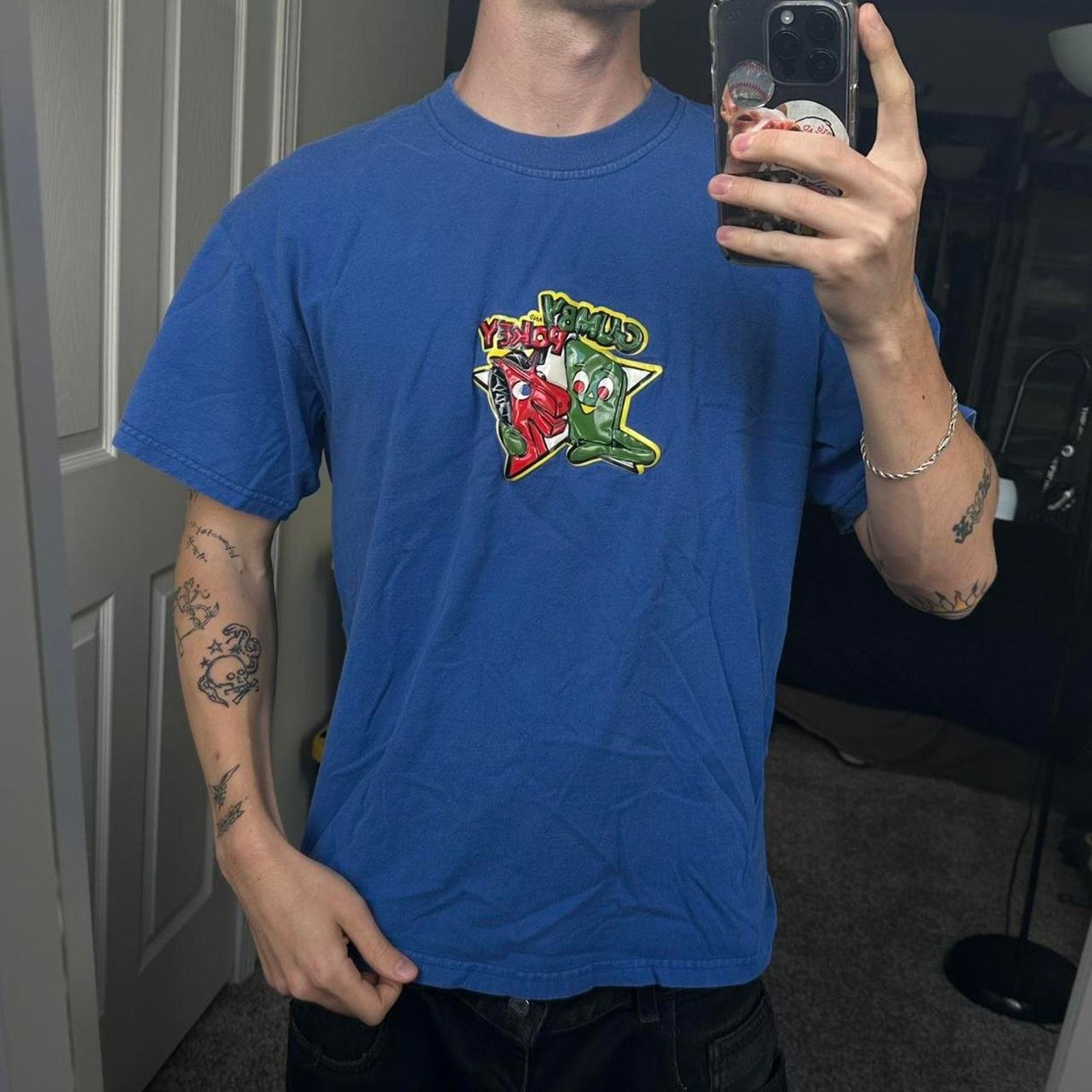 Vintage Vintage Y2K Gumby and Pokey Puffy Raised Plastic 3D Shirt Size US M / EU 48-50 / 2 - 2 Thumbnail