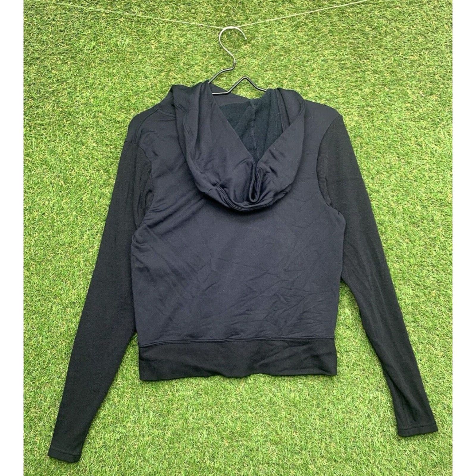 Athleta Athleta Hoodie Womens Small Black Malabar Moto Zip Activewear Jacket Size S / US 4 / IT 40 - 4 Thumbnail