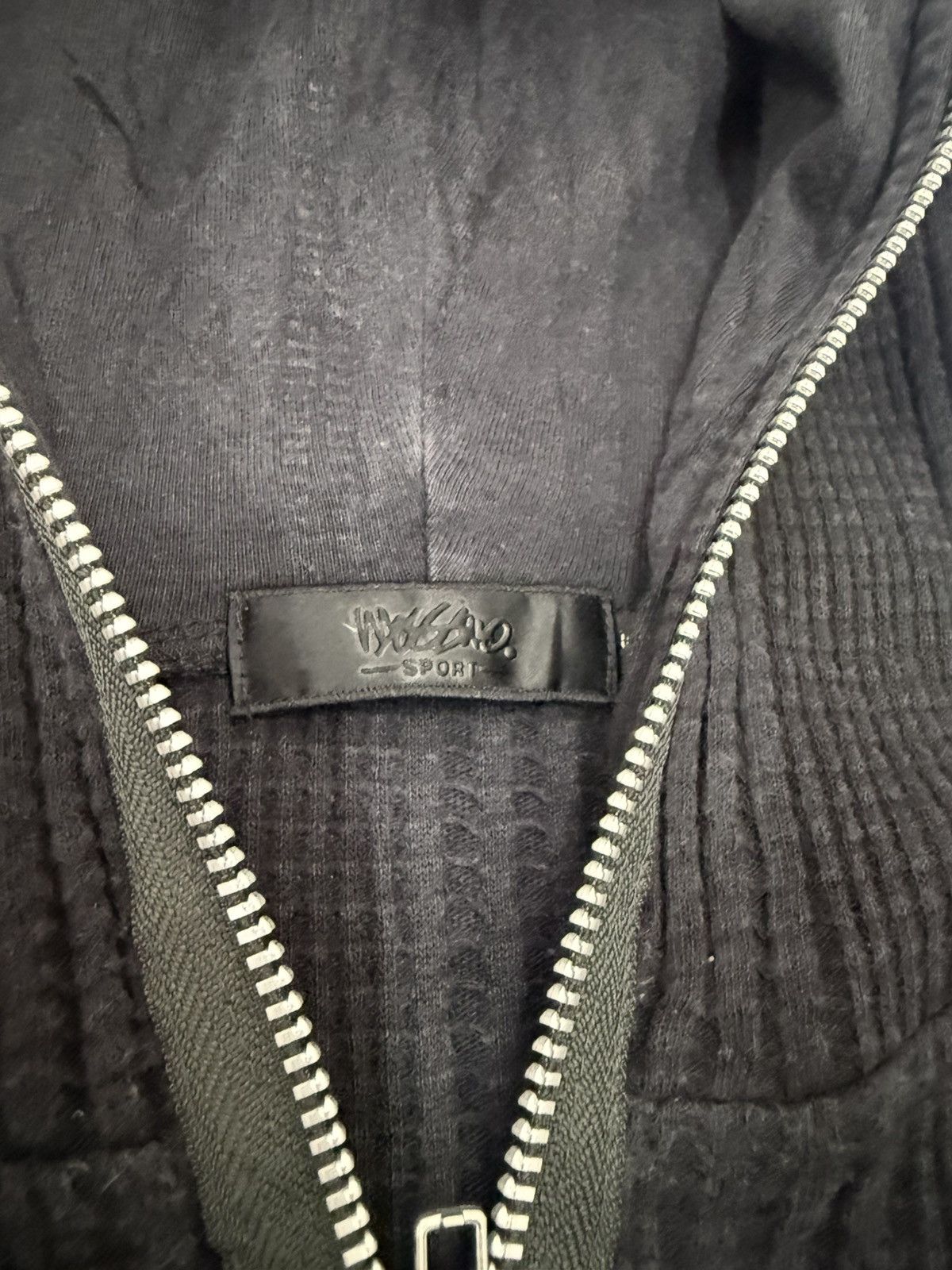 Mossimo 🔥 Mossimo Sport Waffle Knit Zip Hoodie Black Minimalist Size US M / EU 48-50 / 2 - 7 Thumbnail
