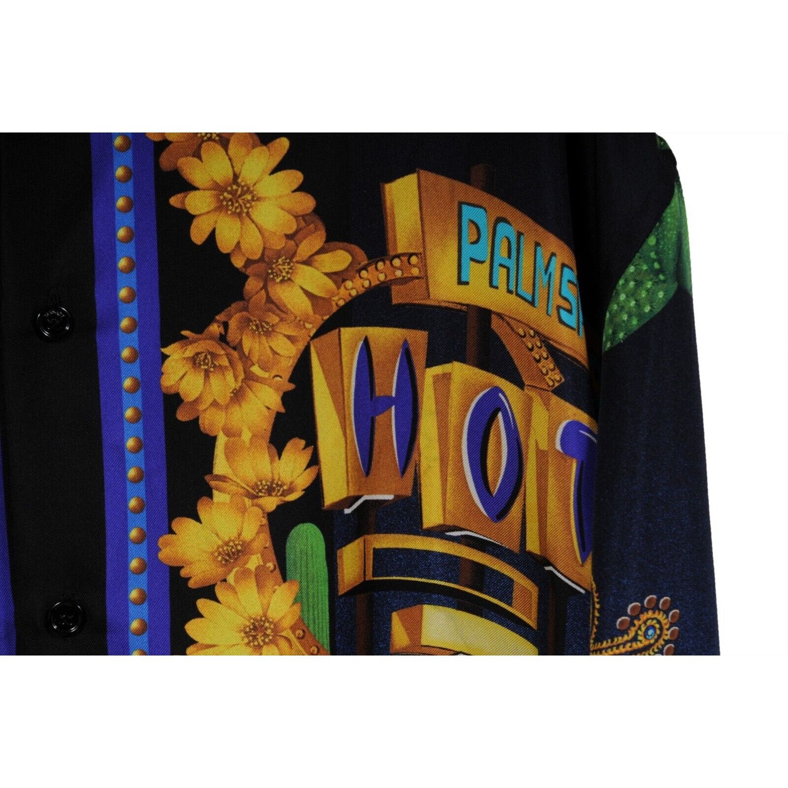Versace Silk Palm Springs Desert Cactus Button Down Shirt IT 42 Size US M / EU 48-50 / 2 - 7 Thumbnail