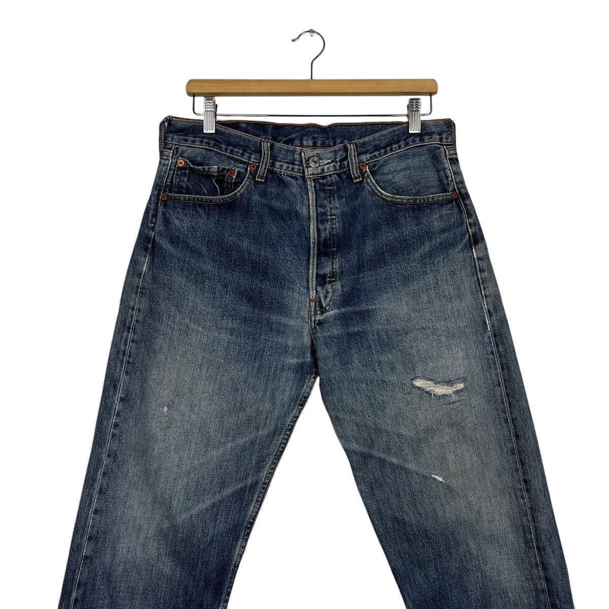 Levi's Vintage Y2k Levis Lot 501 Distressed Denim Jeans Size US 32 / EU 48 - 3 Thumbnail