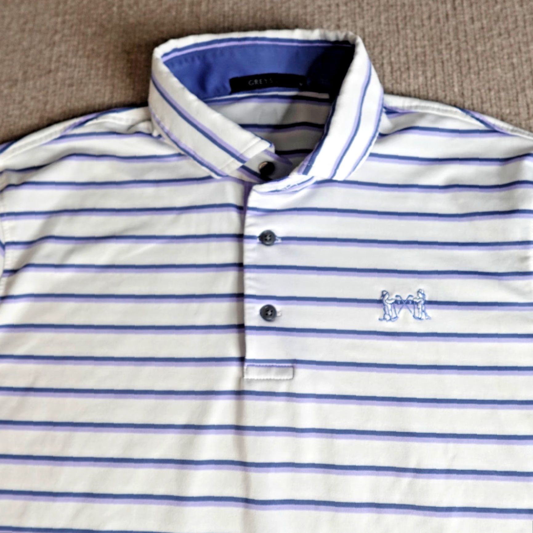 Vintage Greyson Polo Shirt Medium White Striped Embroidered National Golf Links Polo Mens M White Golf 90s? Size US M / EU 48-50 / 2 - 2 Thumbnail