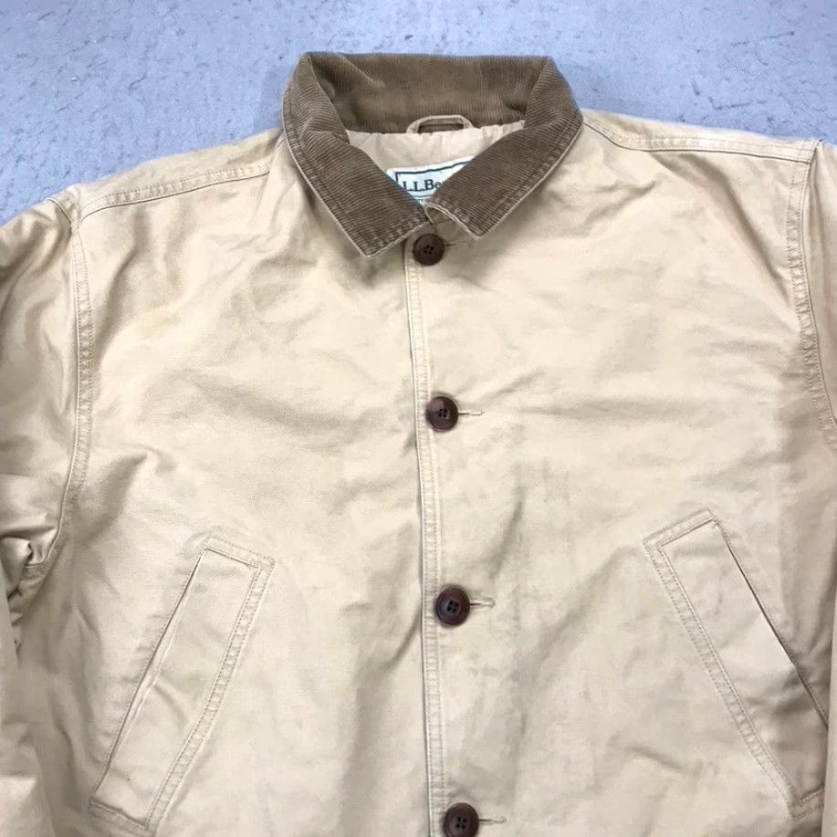Vintage VINTAGE L.L. Bean Jacket Men Large Brown Barn Chore Coat Heavy Workwear Canvas Cotton Lined 90s Outdoor 80s? Size US L / EU 52-54 / 3 - 2 Thumbnail