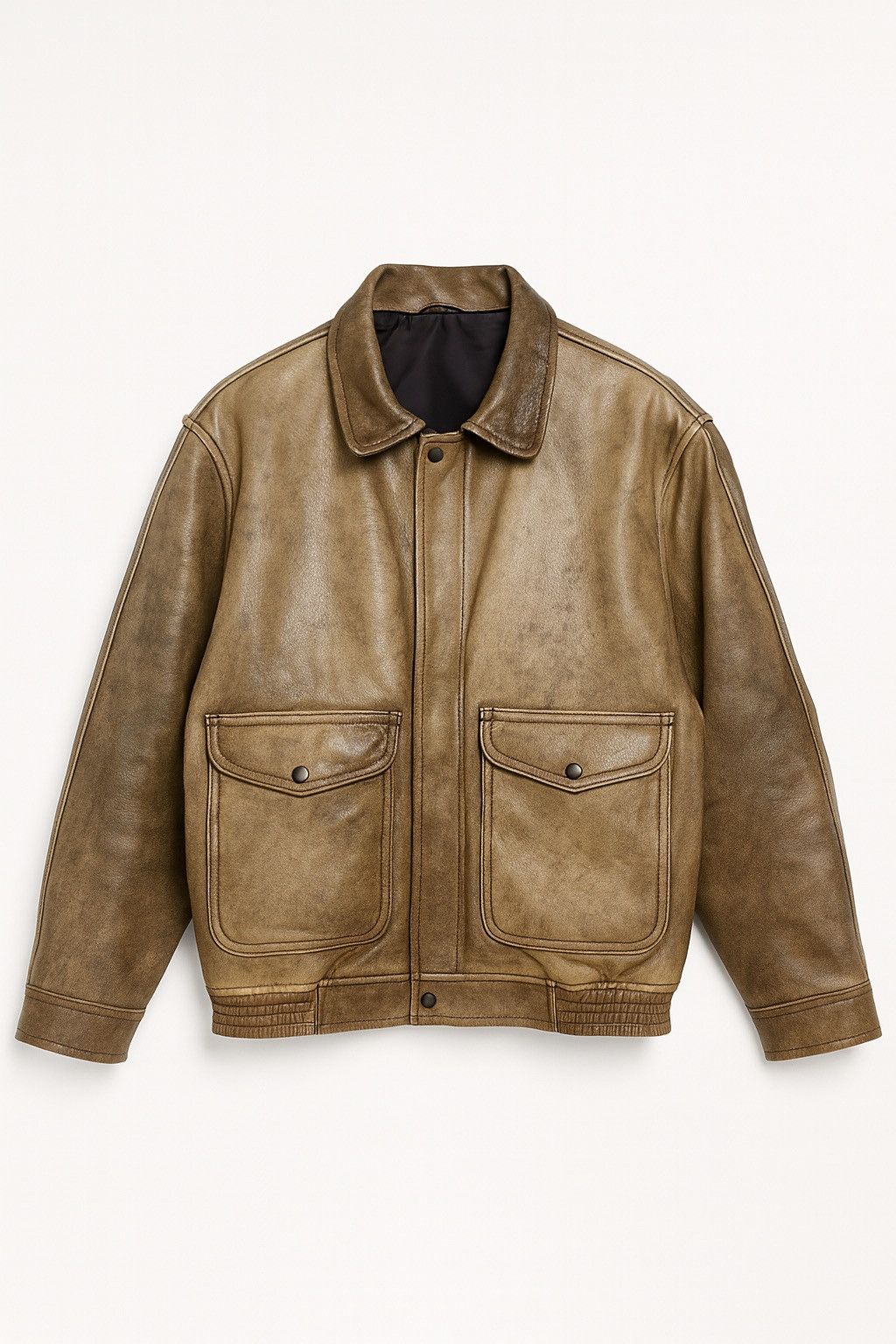 Vintage Vintage Brown Leather Jacket – Classic 1980s Men Outerwear Size US M / EU 48-50 / 2 - 1 Thumbnail