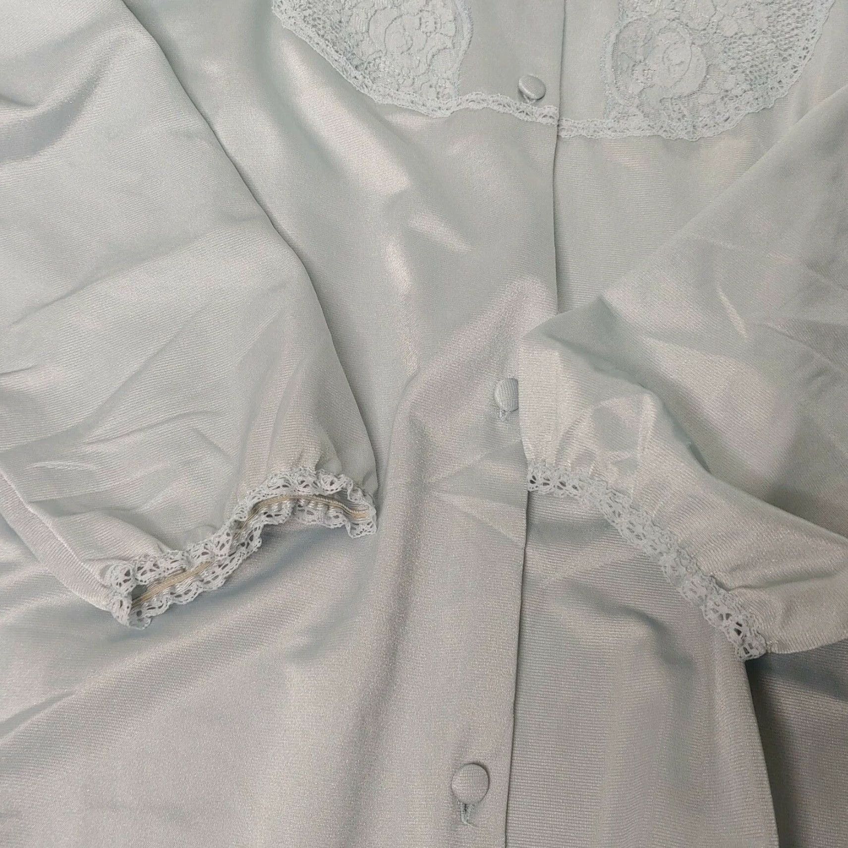 Vintage VINTAGE Vanity Fair Peignoir Set Robe And Gown Blue Lace 34 M Size ONE SIZE - 8 Thumbnail