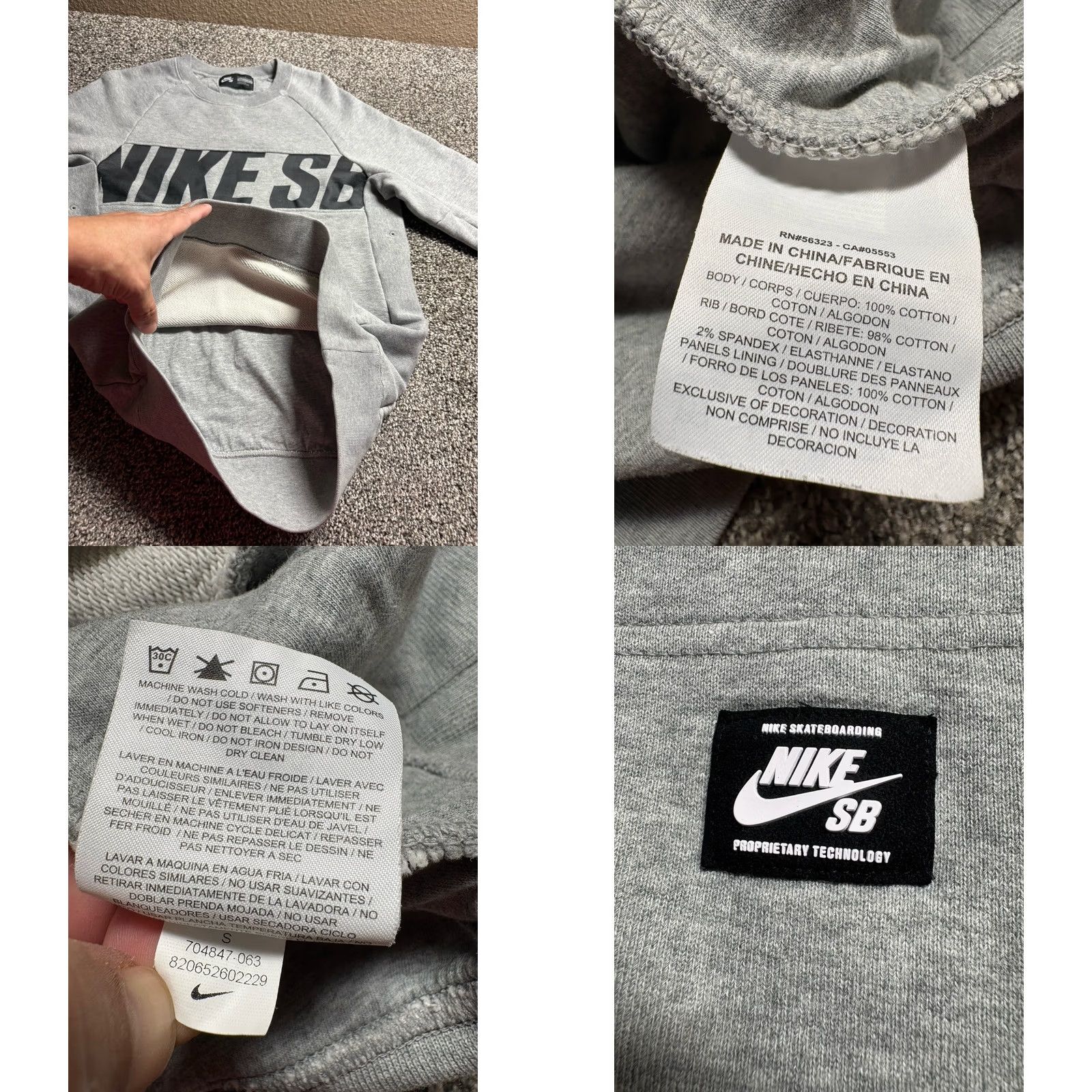 Nike Nike SB Everett Sweatshirt Mens Small Gray Motion Crew Heavyweight Size US S / EU 44-46 / 1 - 8 Thumbnail