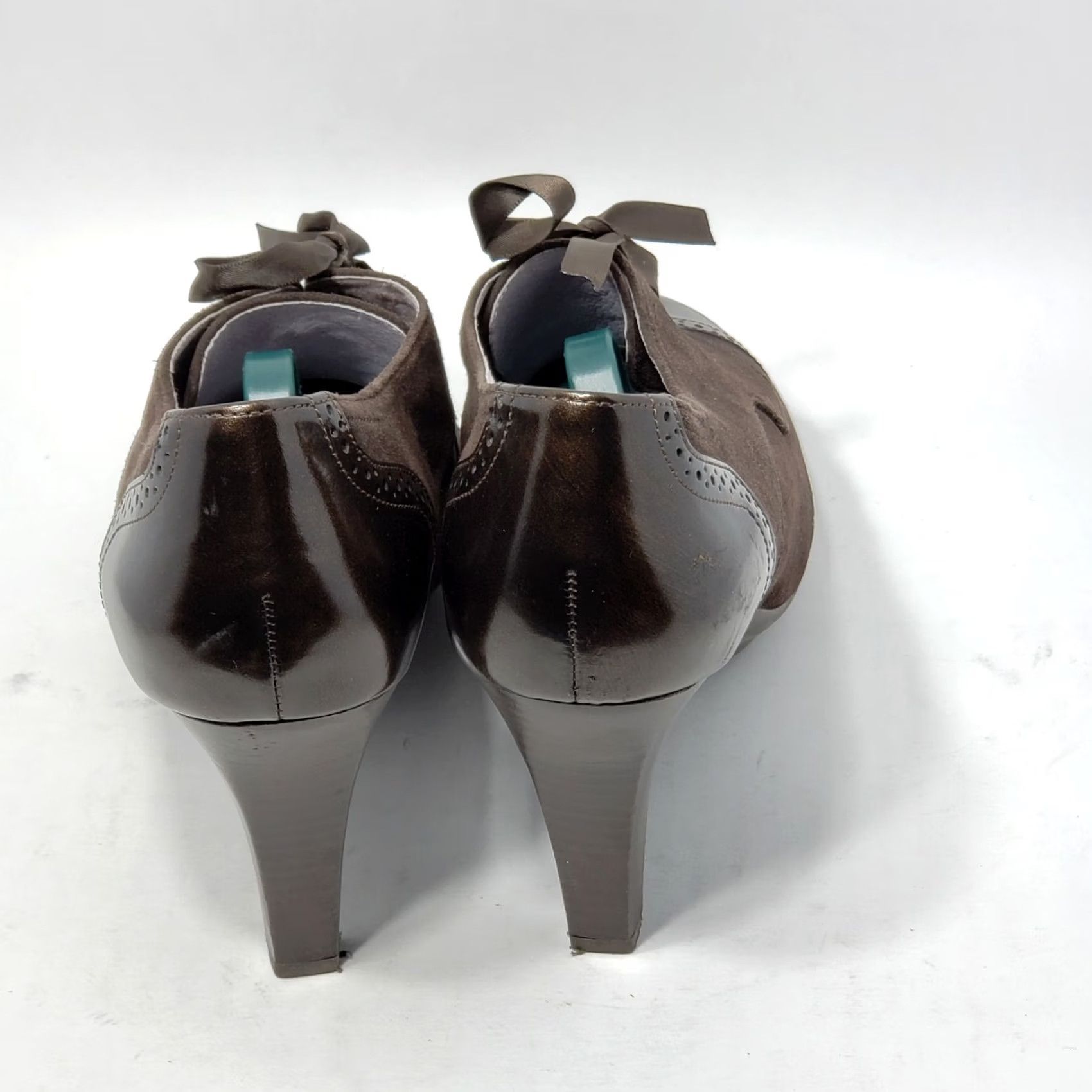 Johnston & Murphy Johnston & Murphy brown lace-up pumps heels Suede Cap Toe Booties Size 8.5M Size ONE SIZE - 3 Thumbnail