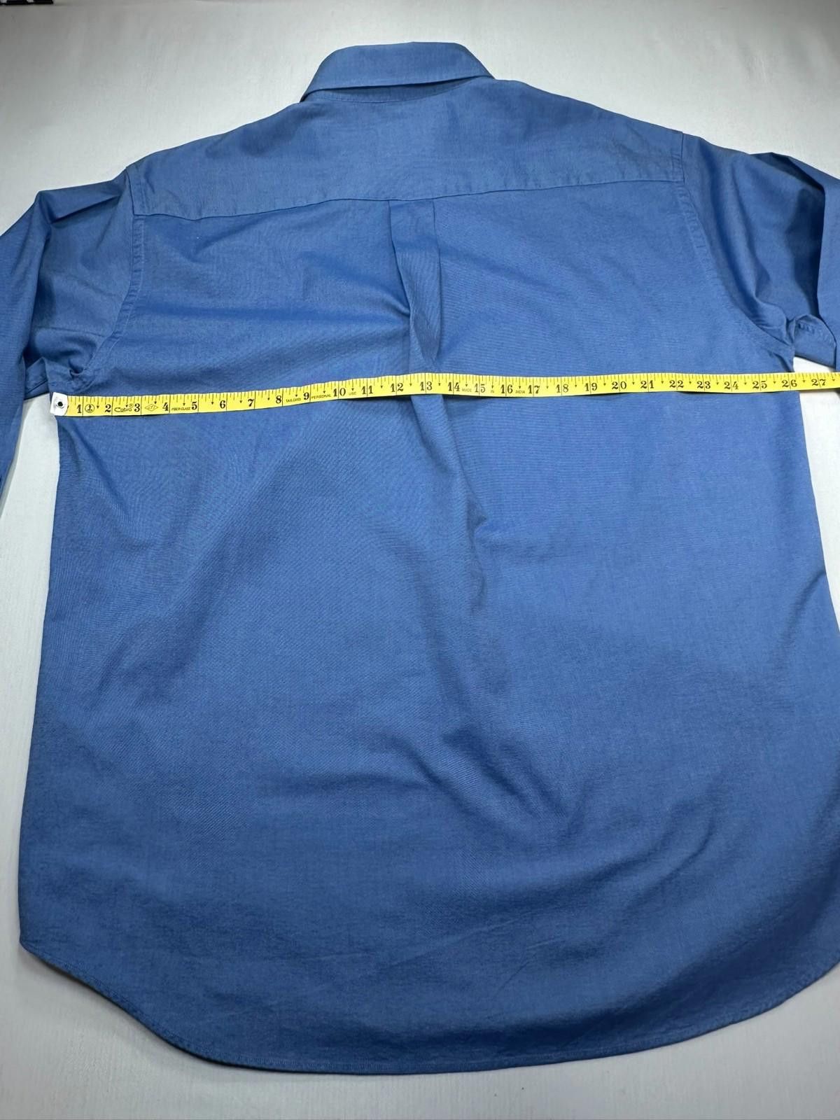 Nautica Nautica 100% Cotton Oxford Dress Shirt Blue Mens 17.5-34/35 Size 44R - 6 Thumbnail