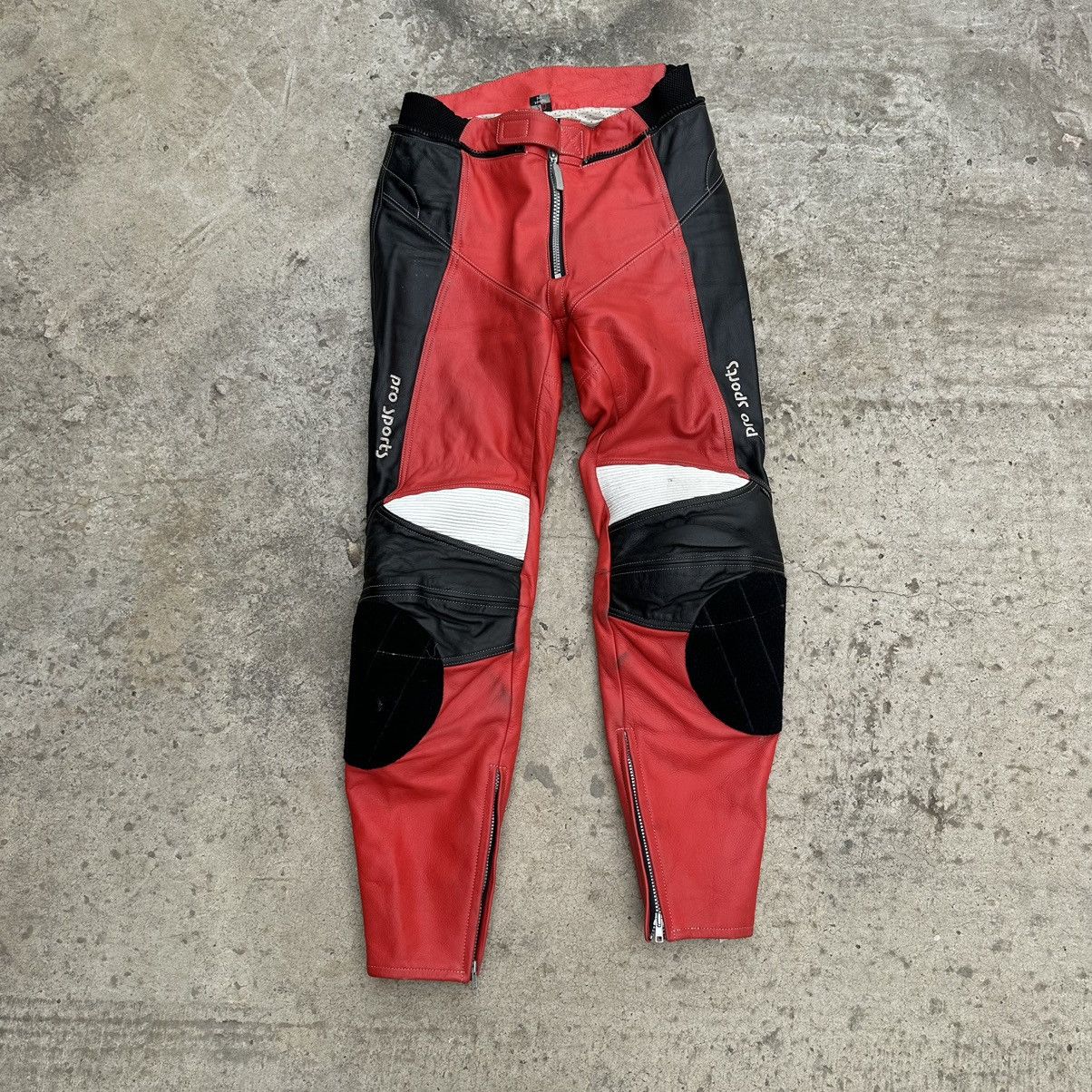 Leather × Vintage Vintage Moto Leather Pants Size 50 Y2K Pro Sports USA Size US 34 / EU 50 - 1 Thumbnail