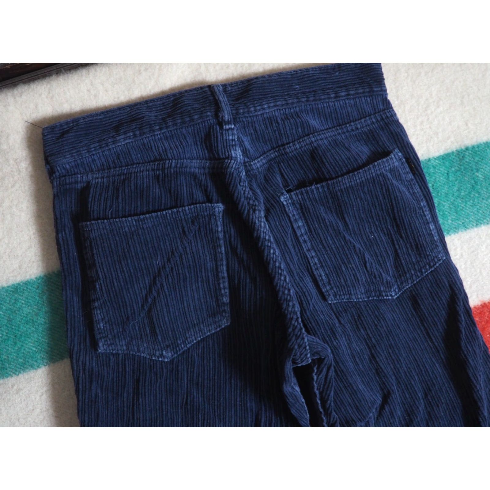 Vintage VTG Salik Western Navy Blue Corduroy Pants 28x30 Mens 1960s 50s Inseam 30 Casual Flat Front Look Hippy USA Size US 28 / EU 44 - 4 Thumbnail