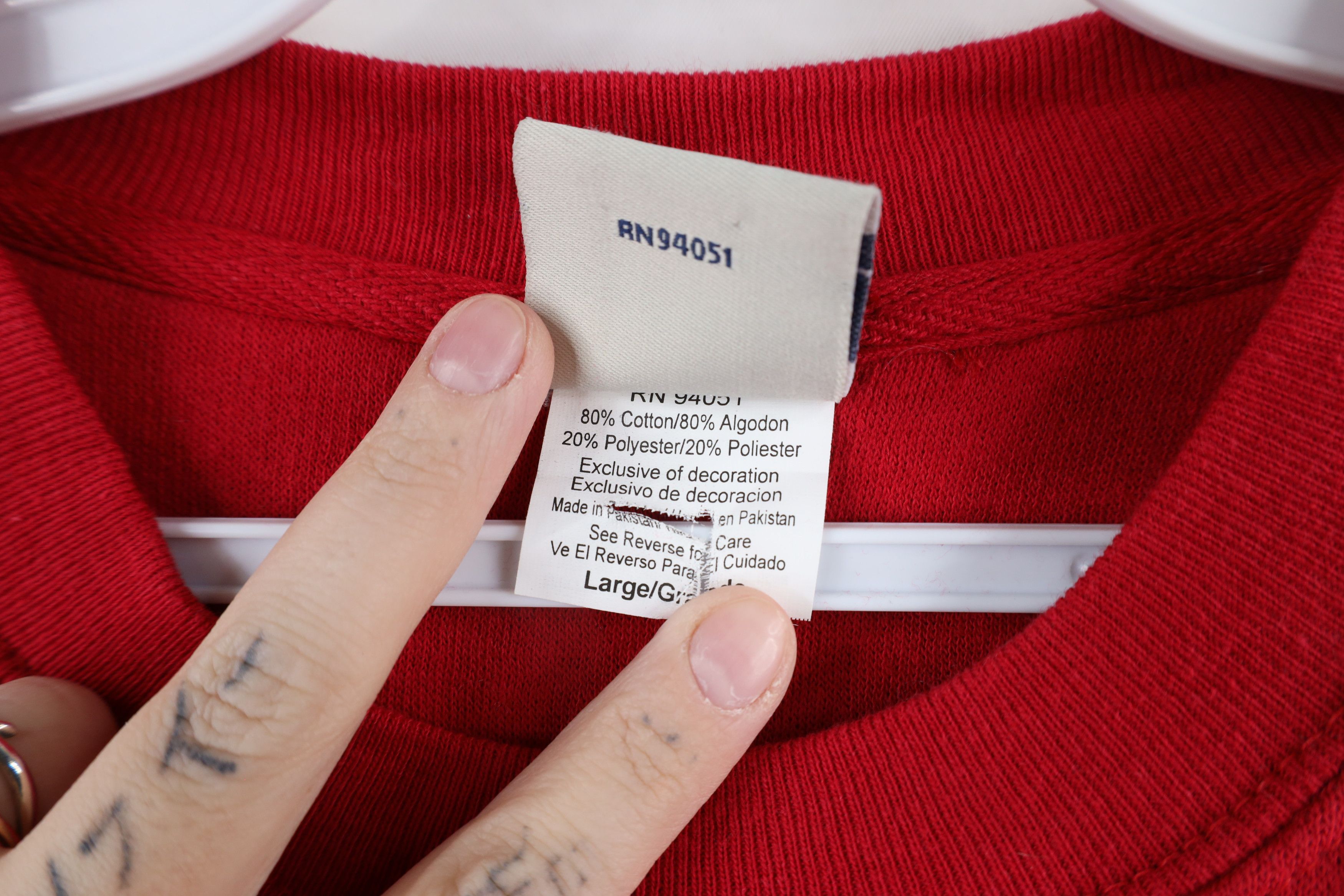 Vintage Vintage 90s State University Crewneck Sweatshirt Red Size US L / EU 52-54 / 3 - 6 Thumbnail