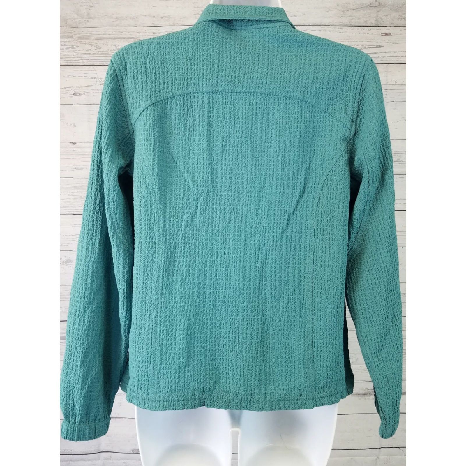 Orvis Orvis Womens Jacket XS Petite Green Full Zip Rayon Blend Textured Size XS / US 0-2 / IT 36-38 - 2 Thumbnail