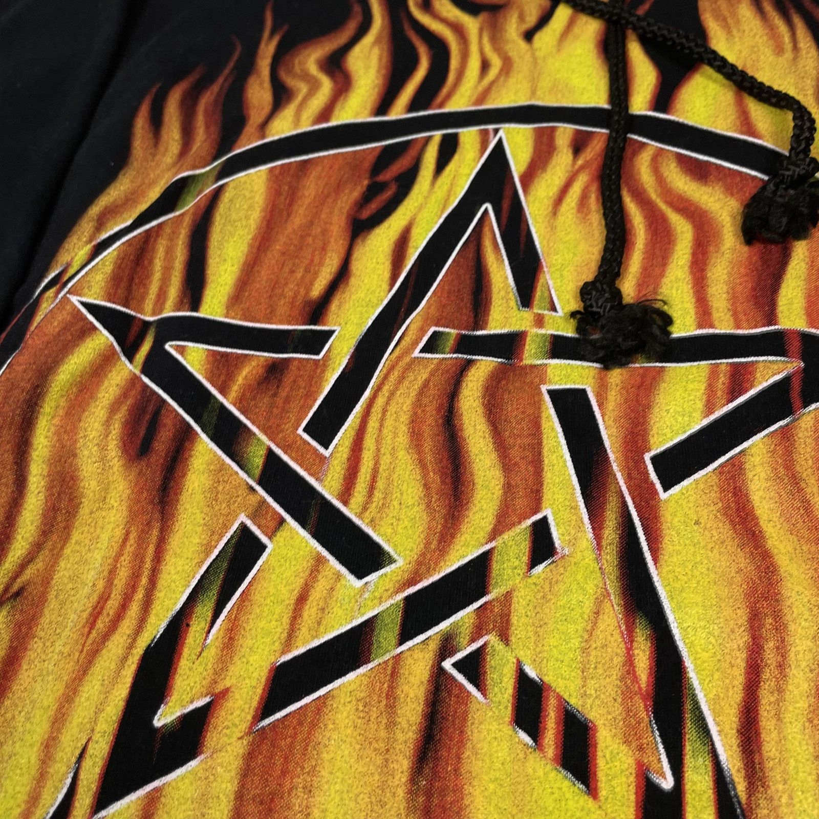 Vintage Thunder Men Black Long Sleeve Yellow Flame Pullover Hoodie L Size US L / EU 52-54 / 3 - 2 Thumbnail