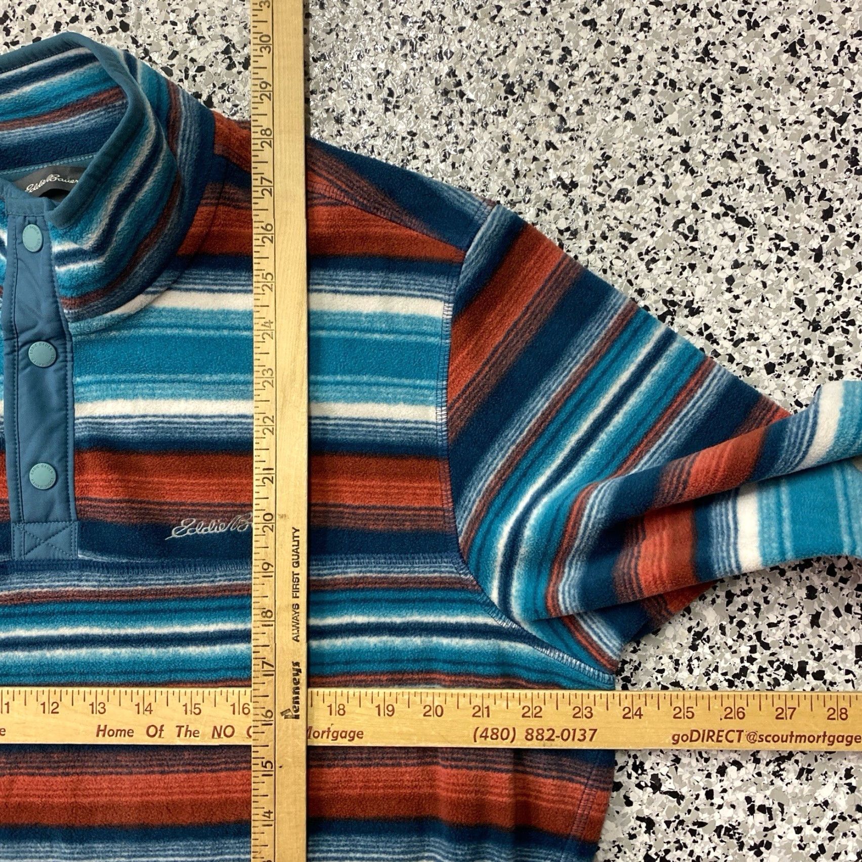 Eddie Bauer Eddie Bauer Sweater Mens L Striped Fleece 1/4 Button Pullover Blue Size US L / EU 52-54 / 3 - 3 Thumbnail