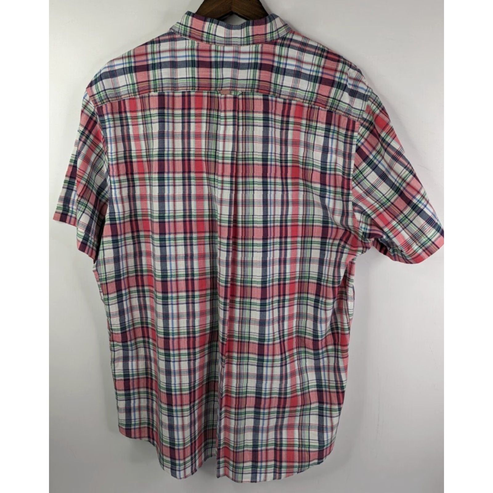 Izod Izod Saltwater Chambray Red And Green Plaid Shirt Relaxed Classics Men's Size XL Size US XL / EU 56 / 4 - 5 Thumbnail