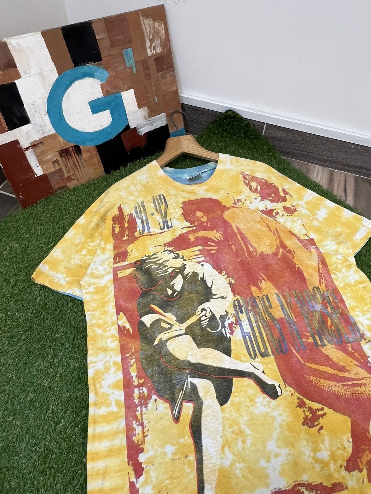 Guns N' Roses × Liquid Blue × Vintage RARE Guns N Roses Illusion 1991 Full Print Vintage tshirt Size US XL / EU 56 / 4 - 2 Thumbnail