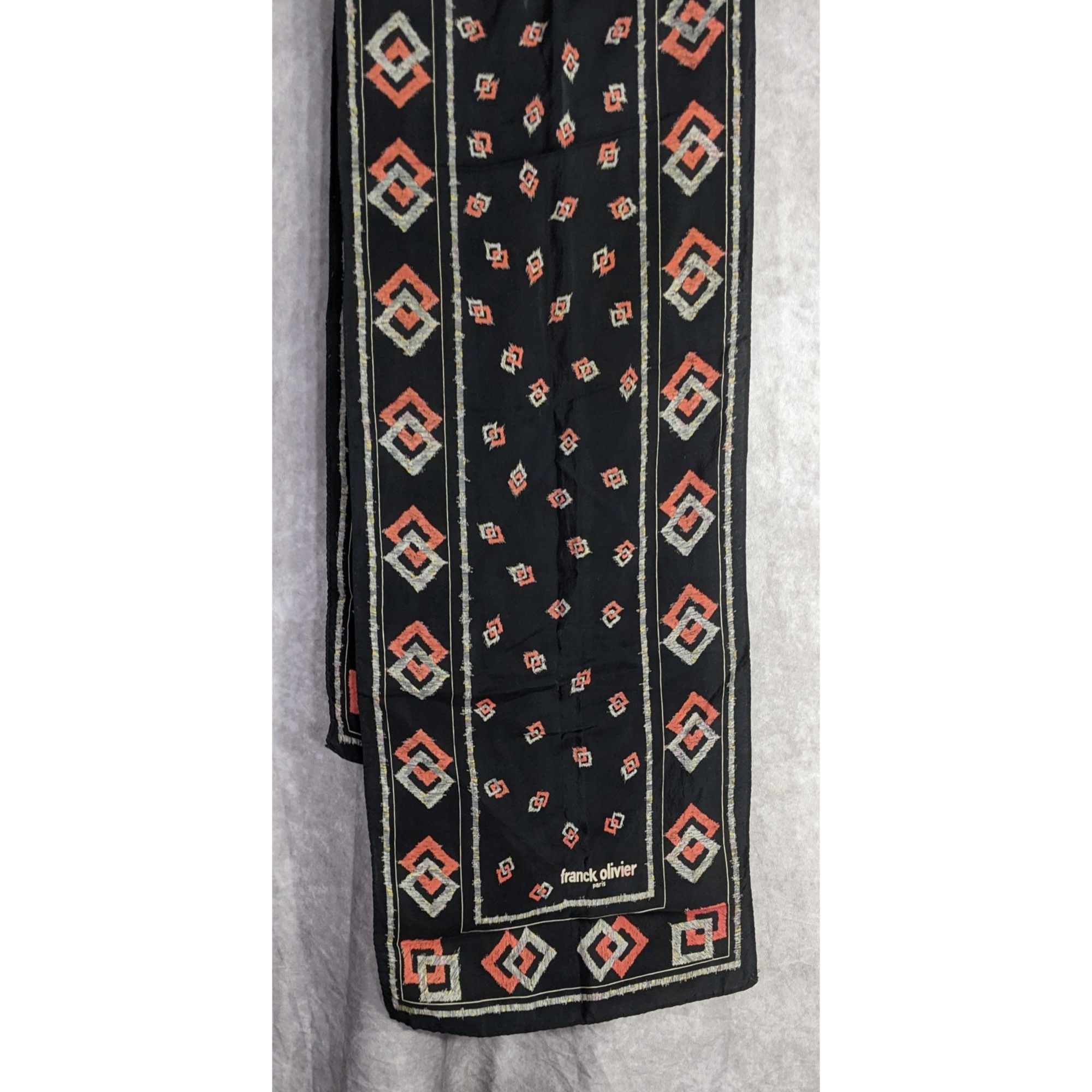 Other Franck Olivier Paris Vintage Black Scarf With Geometric Patt Size ONE SIZE - 5 Thumbnail