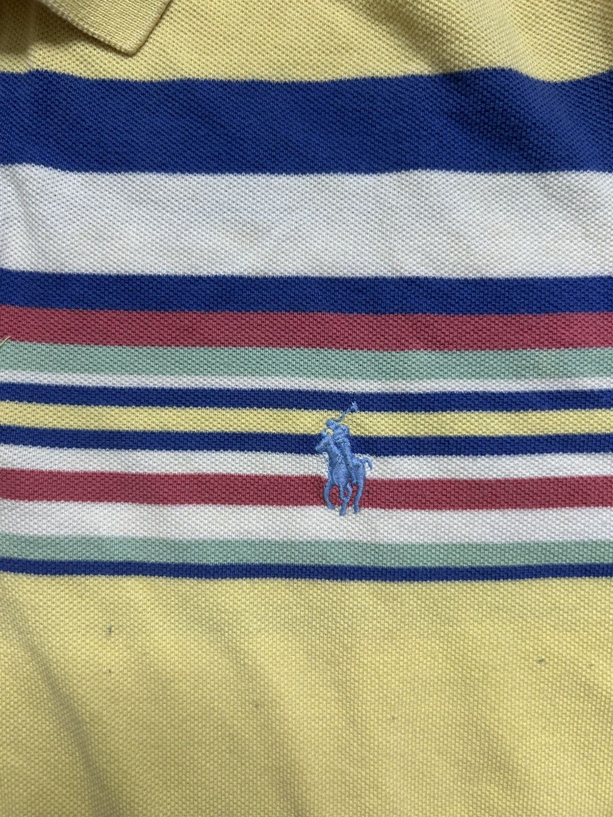 Polo Ralph Lauren Vintage 80s Polo Ralph Lauren Striped Multi Yellow Size US XL / EU 56 / 4 - 4 Thumbnail