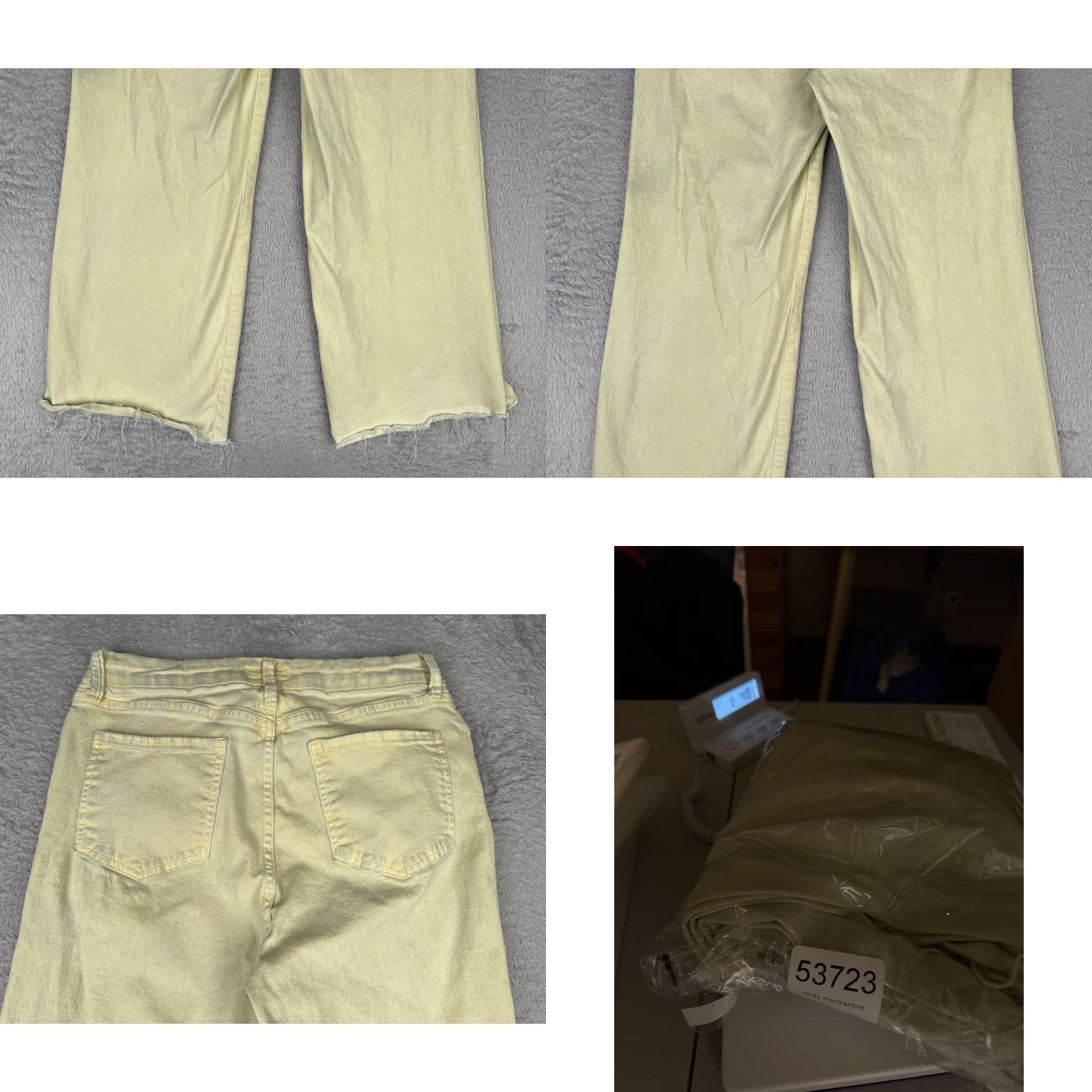 Vintage KUT From The Kloth Meg Jeans Wide Leg Womens 10 Yellow High Rise Stretch 29x28 Size 32" / US 10 / IT 46 - 10 Thumbnail