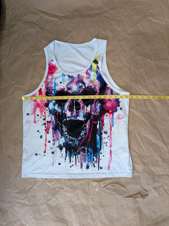 Shein Manfinity skull rainbow drip 3D tank top size XL Size US XL / EU 56 / 4 - 2 Thumbnail