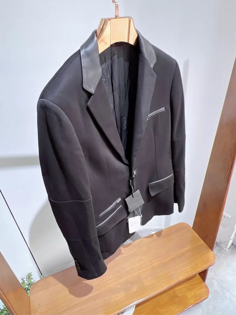 Versace Versace Black cotton leather trim Size US M / EU 48-50 / 2 - 1 Thumbnail