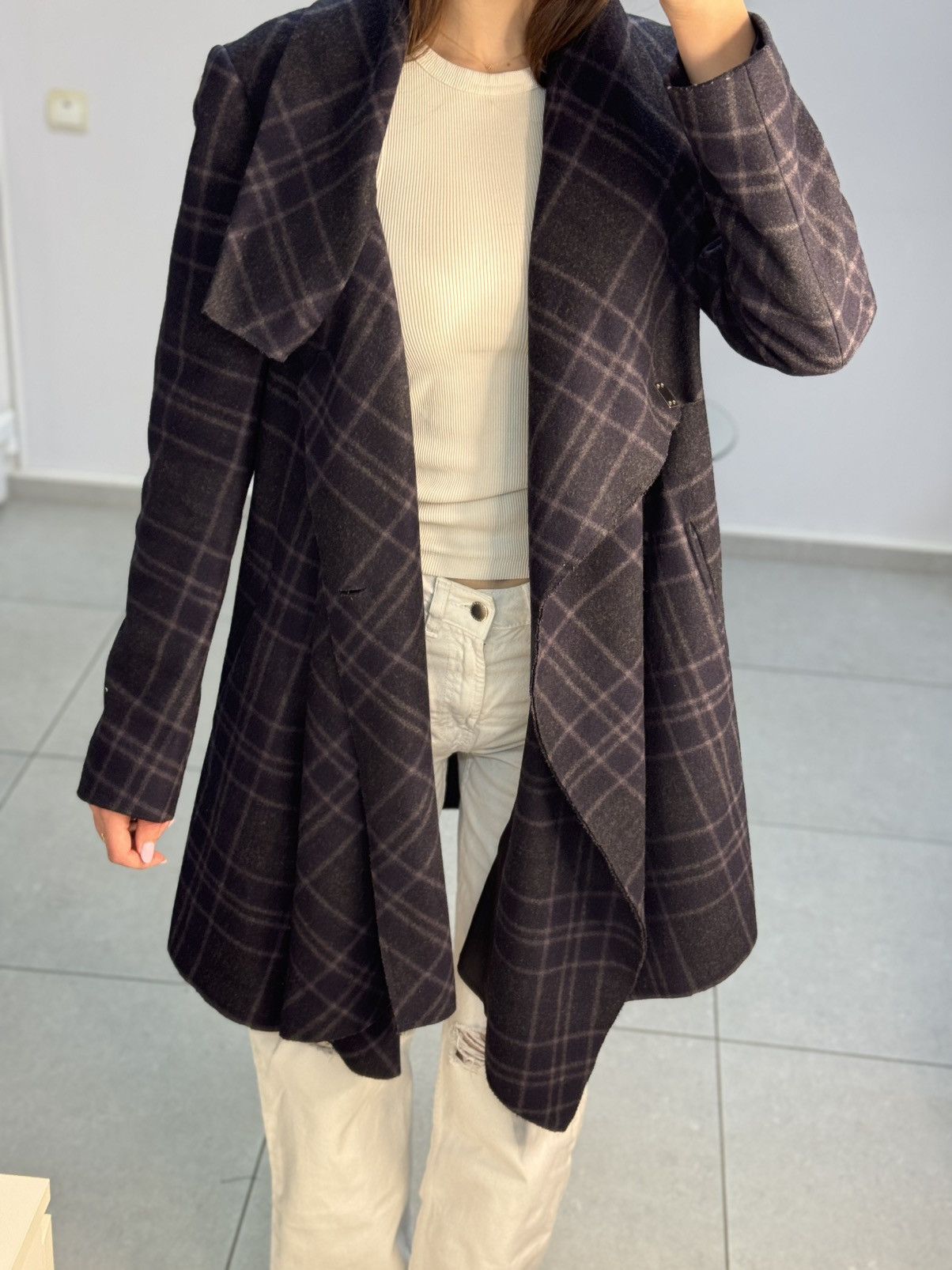 Allsaints Allsaints Spitalfields Asymmetric Wool Coat Jacket Size M / US 6-8 / IT 42-44 - 7 Thumbnail