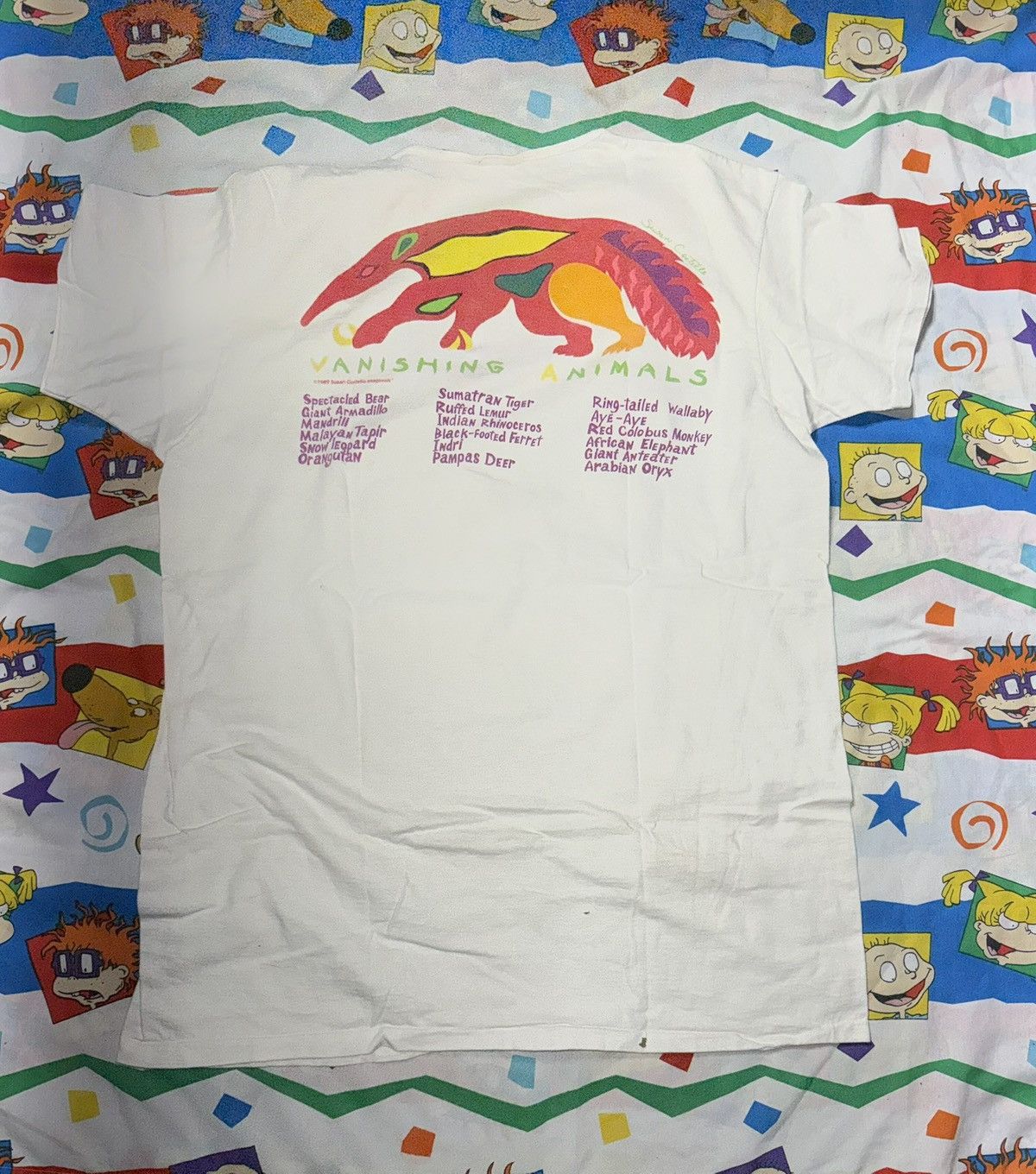 Other Vintage Rare! 80s Susan Costello Vanishing Animals T-shirt Size US XXL / EU 58 / 5 - 4 Thumbnail