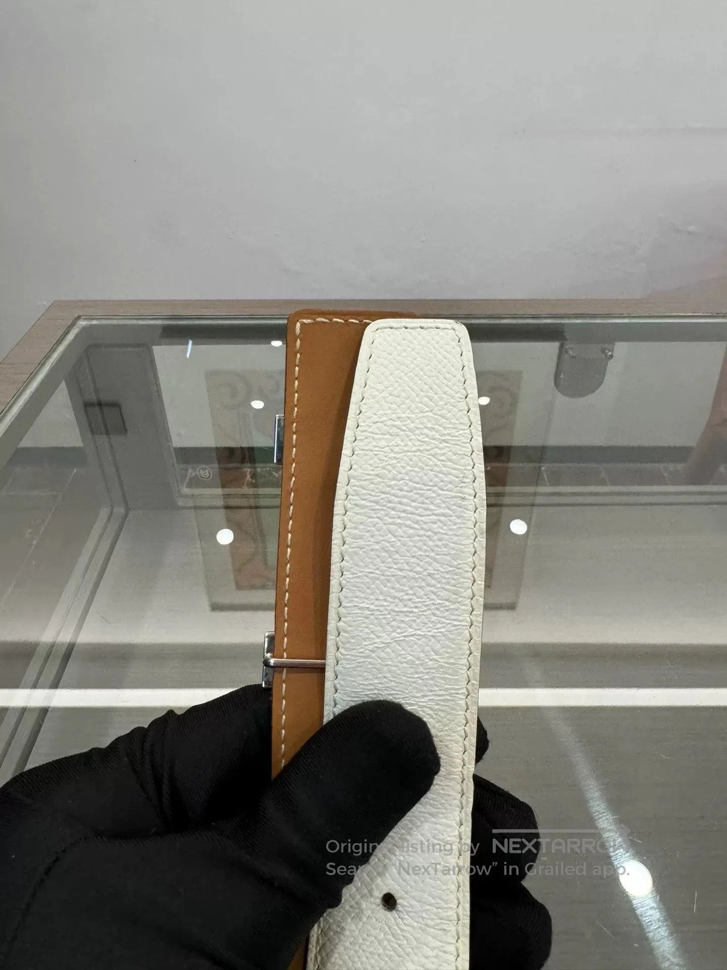 Hermes Hermes Men's White Brown H Buckle Belt. Size ONE SIZE - 5 Thumbnail