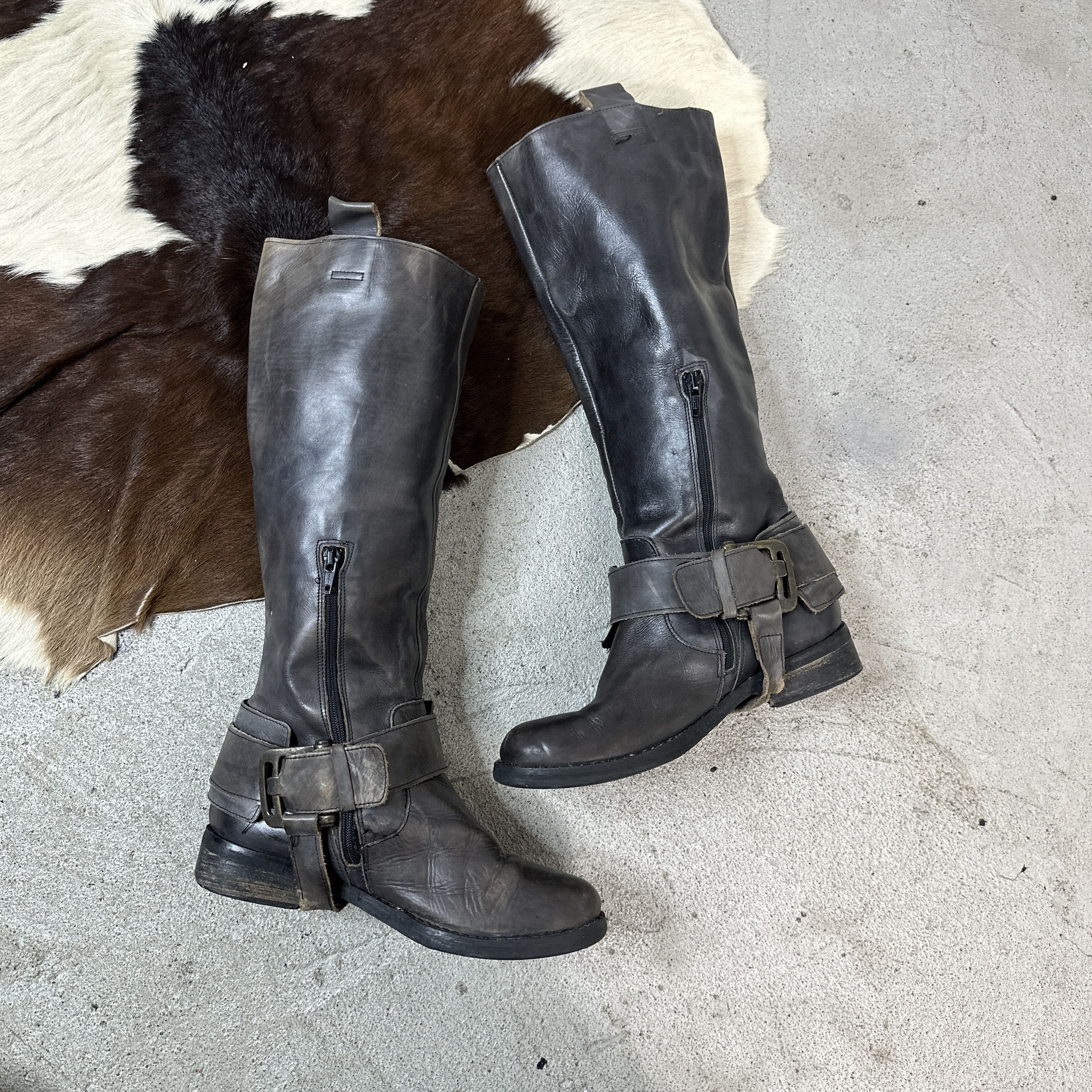 Vintage Leather Boots Buckled Avant Garde Size US 6 / IT 36 - 8 Thumbnail