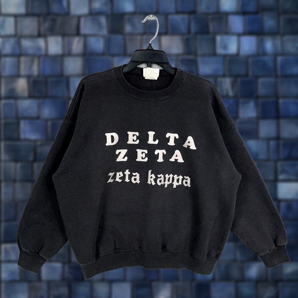 Hanes VINTAGE Hanes Delta Zeta Kappa Sweatshirt Mens XL Black Graphic Print 90s Preppy Crewneck Size US XL / EU 56 / 4 - 1 Thumbnail